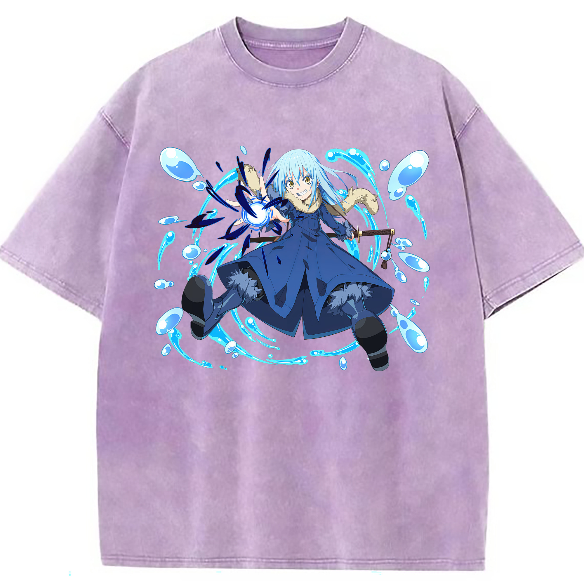 （画像用） 転スラ Regarding Reincarnated to Slime 綿100% ヴィンテージ風 半袖Tシャツ（フロントプリント）