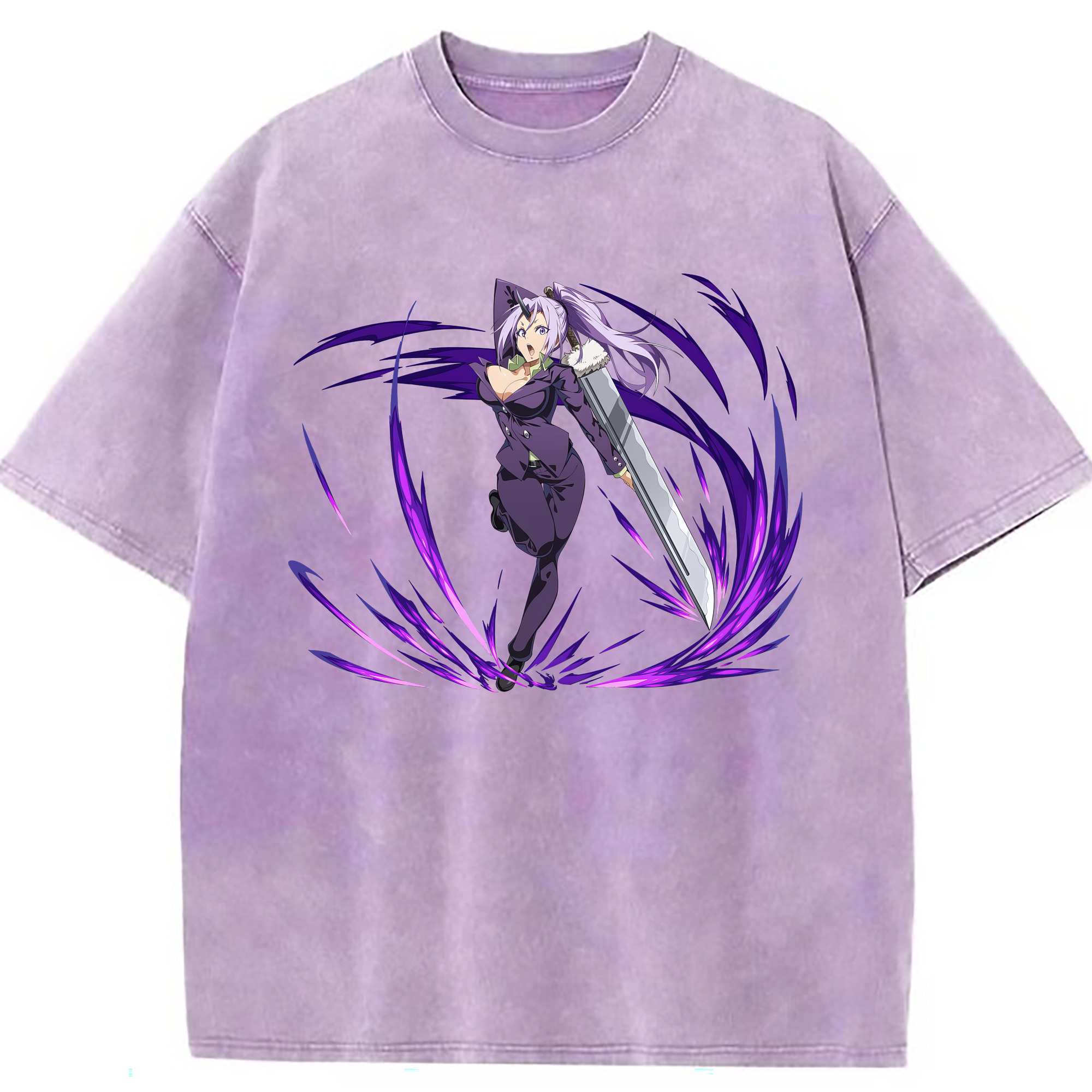 （画像用） 転スラ Regarding Reincarnated to Slime 綿100% ヴィンテージ風 半袖Tシャツ（フロントプリント）
