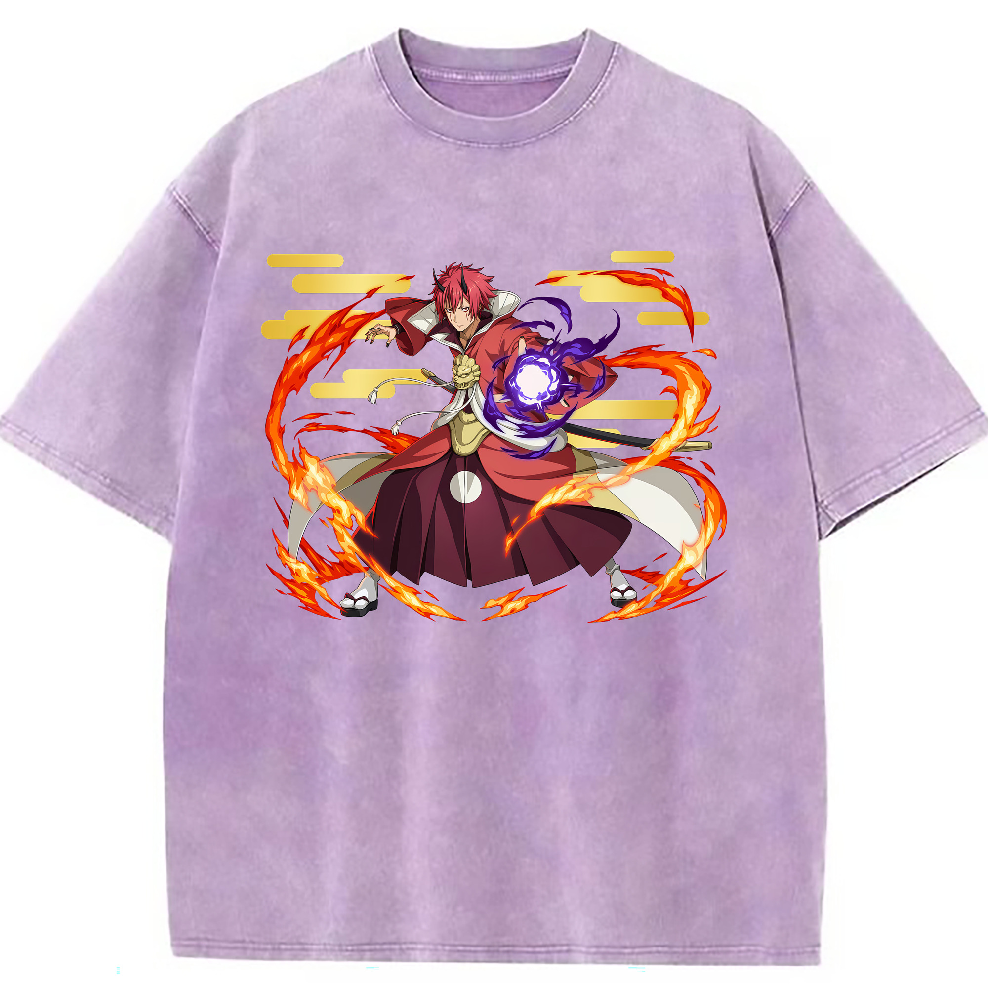 （画像用） 転スラ Regarding Reincarnated to Slime 綿100% ヴィンテージ風 半袖Tシャツ（フロントプリント）