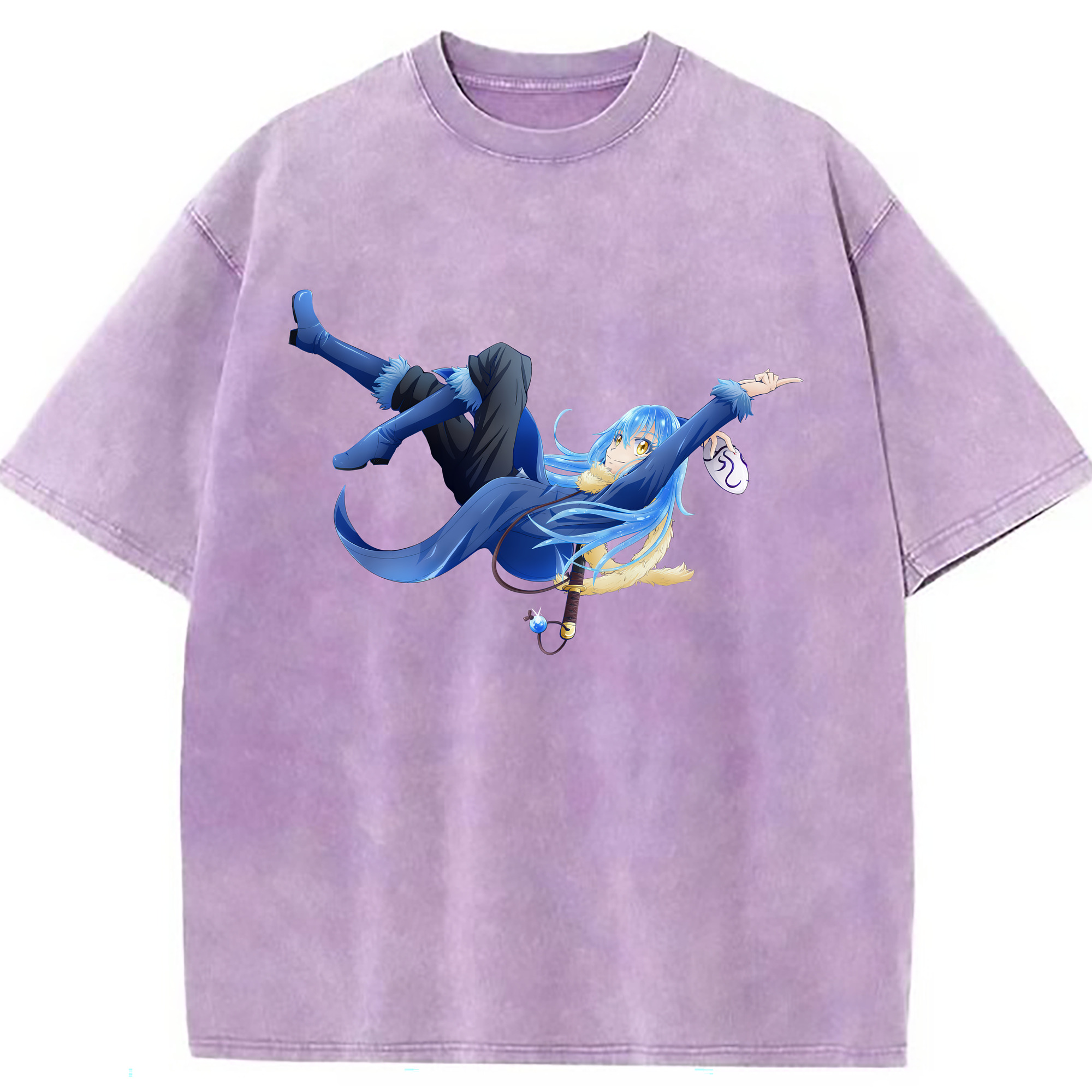 （画像用） 転スラ Regarding Reincarnated to Slime 綿100% ヴィンテージ風 半袖Tシャツ（フロントプリント）