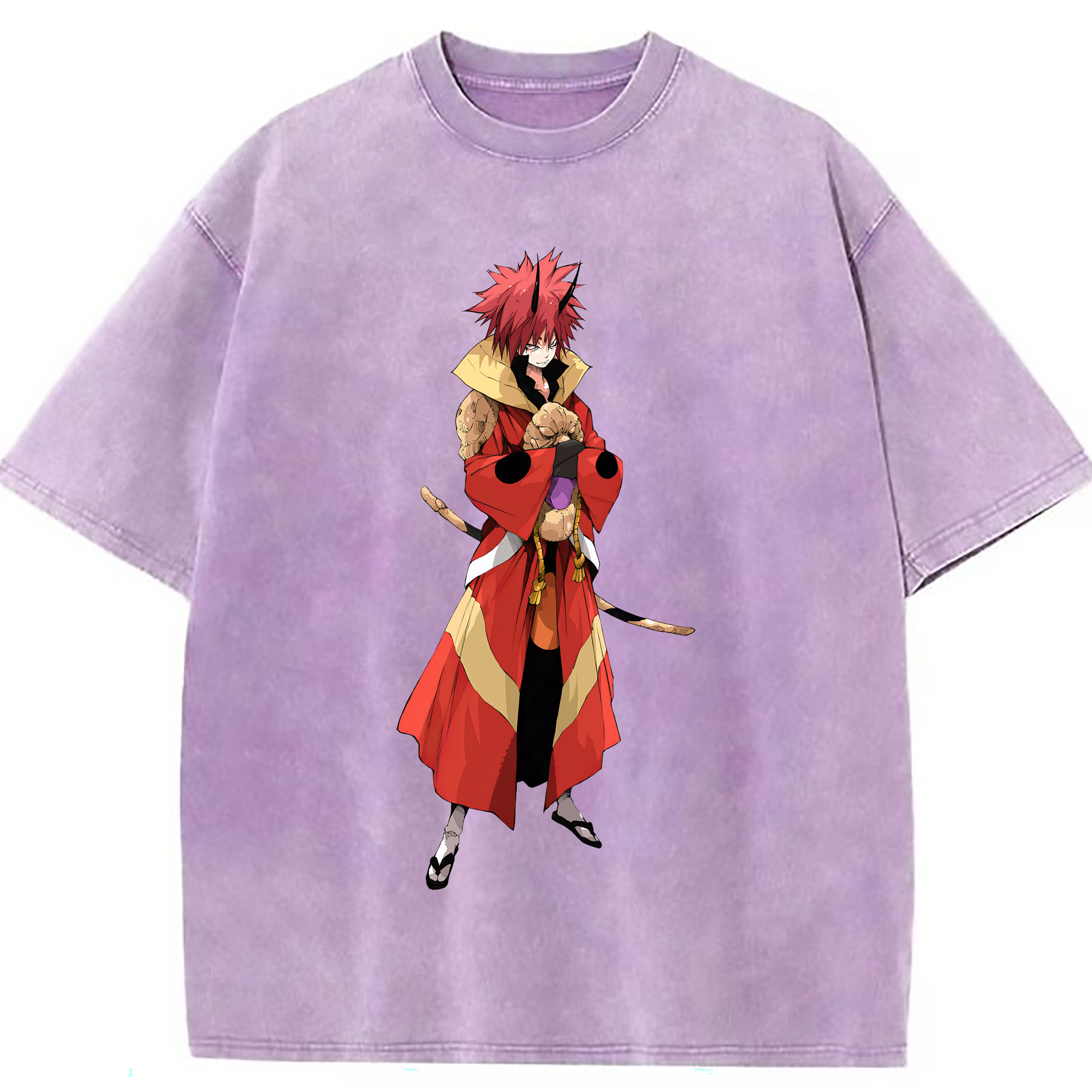 （画像用） 転スラ Regarding Reincarnated to Slime 綿100% ヴィンテージ風 半袖Tシャツ（フロントプリント）