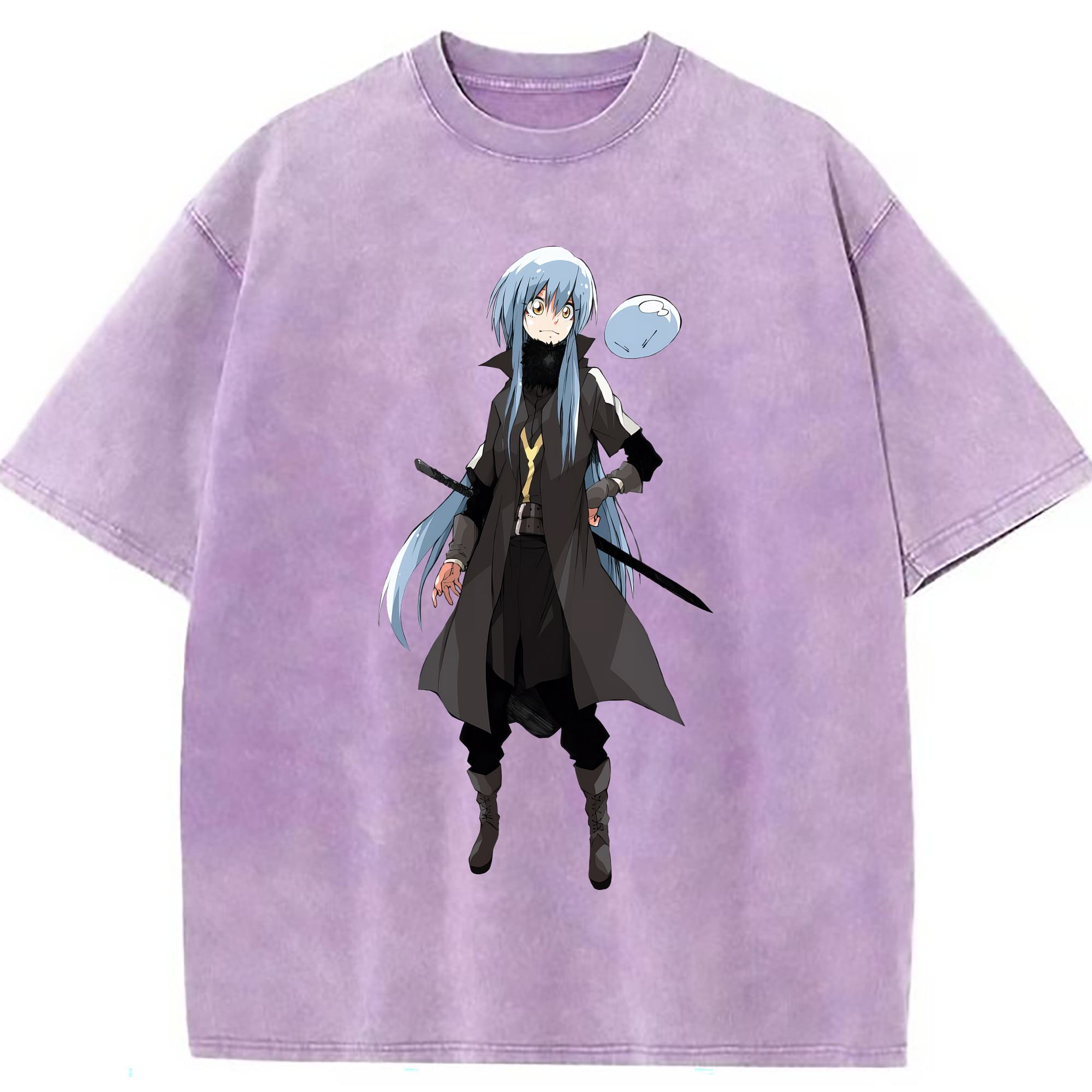 （画像用） 転スラ Regarding Reincarnated to Slime 綿100% ヴィンテージ風 半袖Tシャツ（フロントプリント）