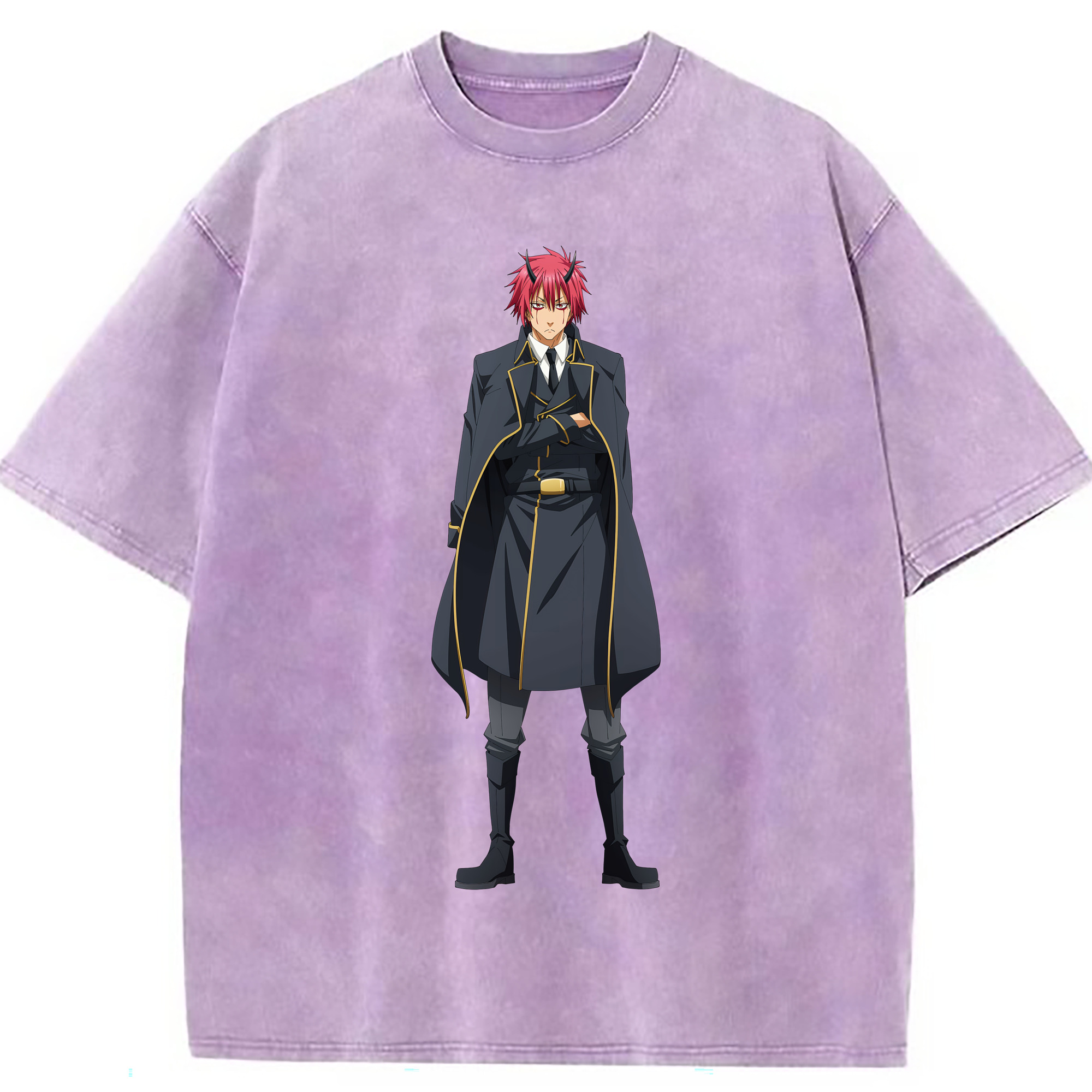 （画像用） 転スラ Regarding Reincarnated to Slime 綿100% ヴィンテージ風 半袖Tシャツ（フロントプリント）