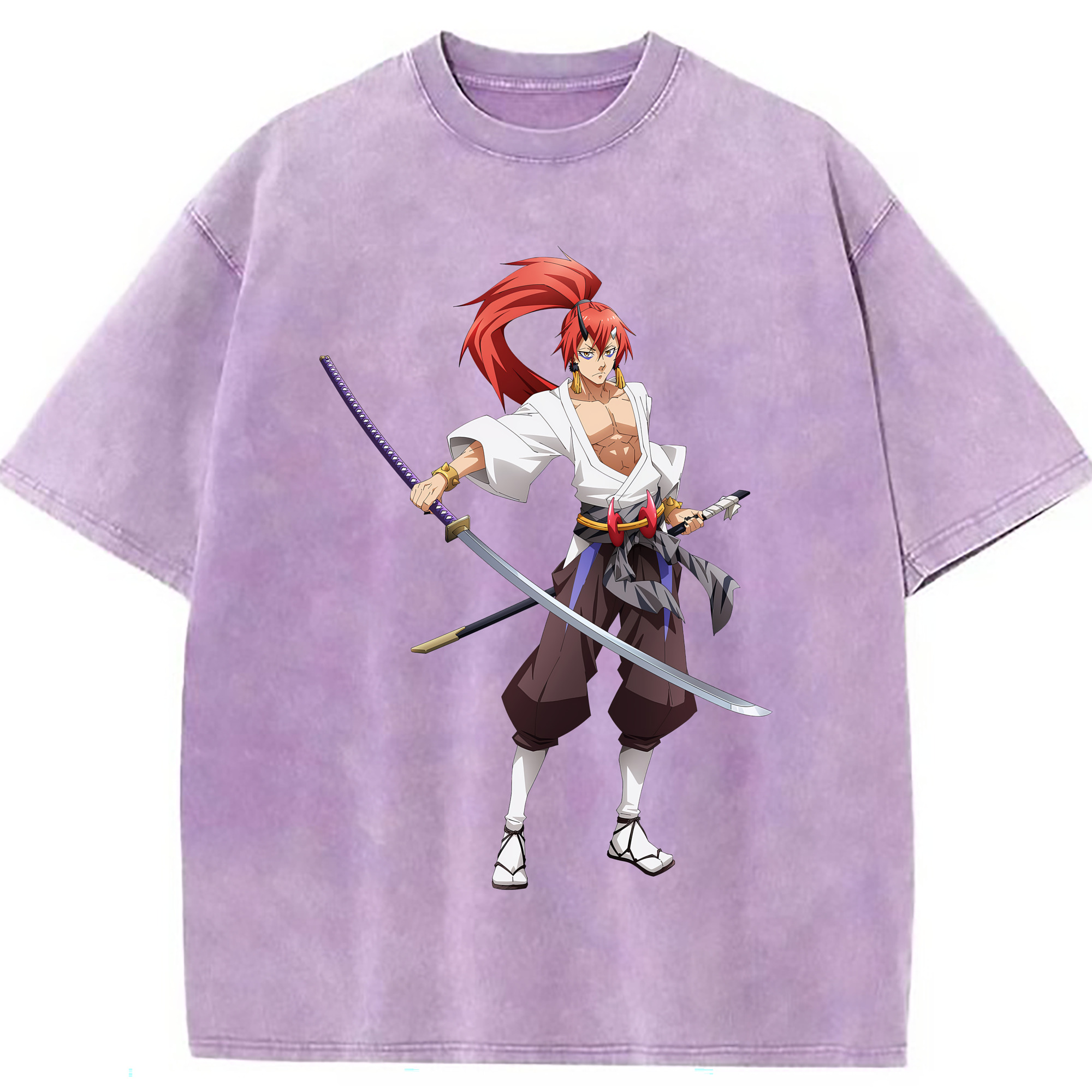 （画像用） 転スラ Regarding Reincarnated to Slime 綿100% ヴィンテージ風 半袖Tシャツ（フロントプリント）