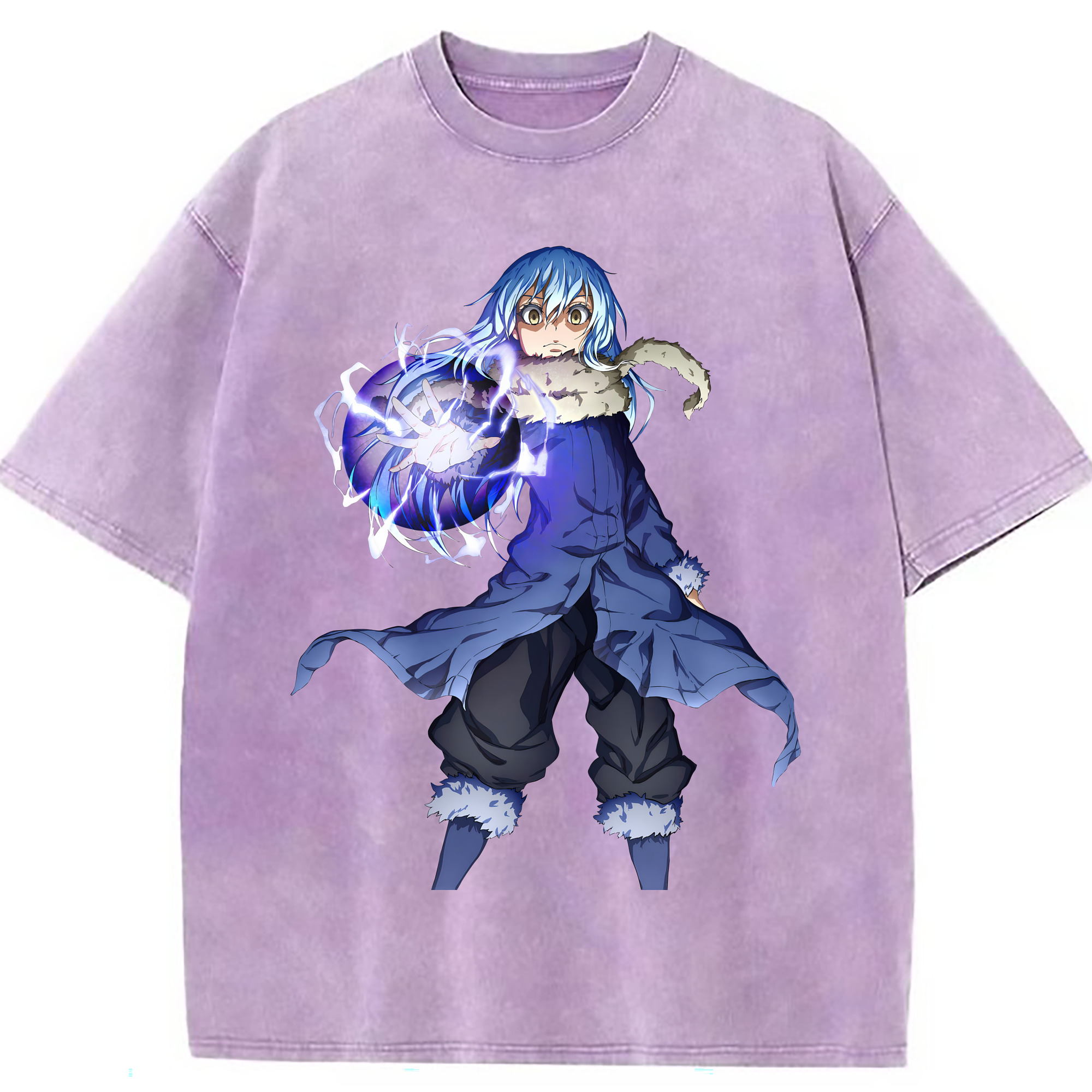 （画像用） 転スラ Regarding Reincarnated to Slime 綿100% ヴィンテージ風 半袖Tシャツ（フロントプリント）
