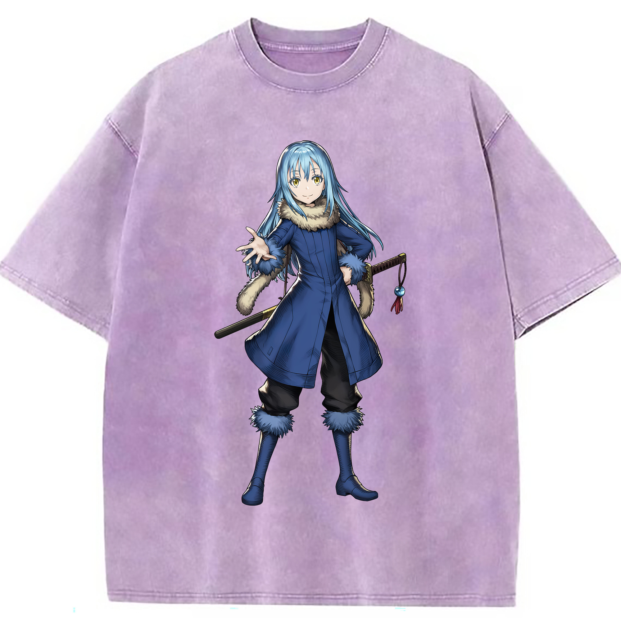 （画像用） 転スラ Regarding Reincarnated to Slime 綿100% ヴィンテージ風 半袖Tシャツ（フロントプリント）
