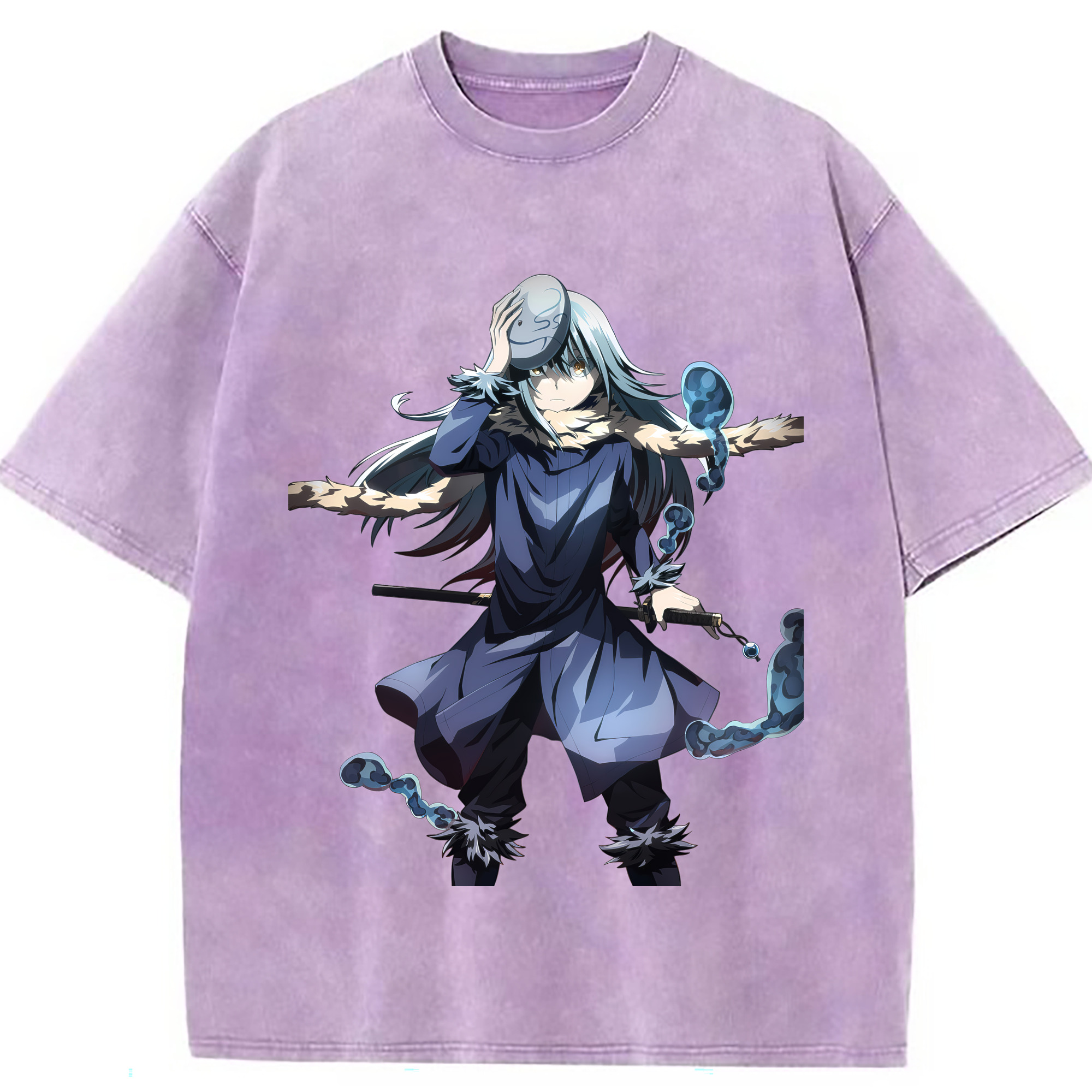 （画像用） 転スラ Regarding Reincarnated to Slime 綿100% ヴィンテージ風 半袖Tシャツ（フロントプリント）