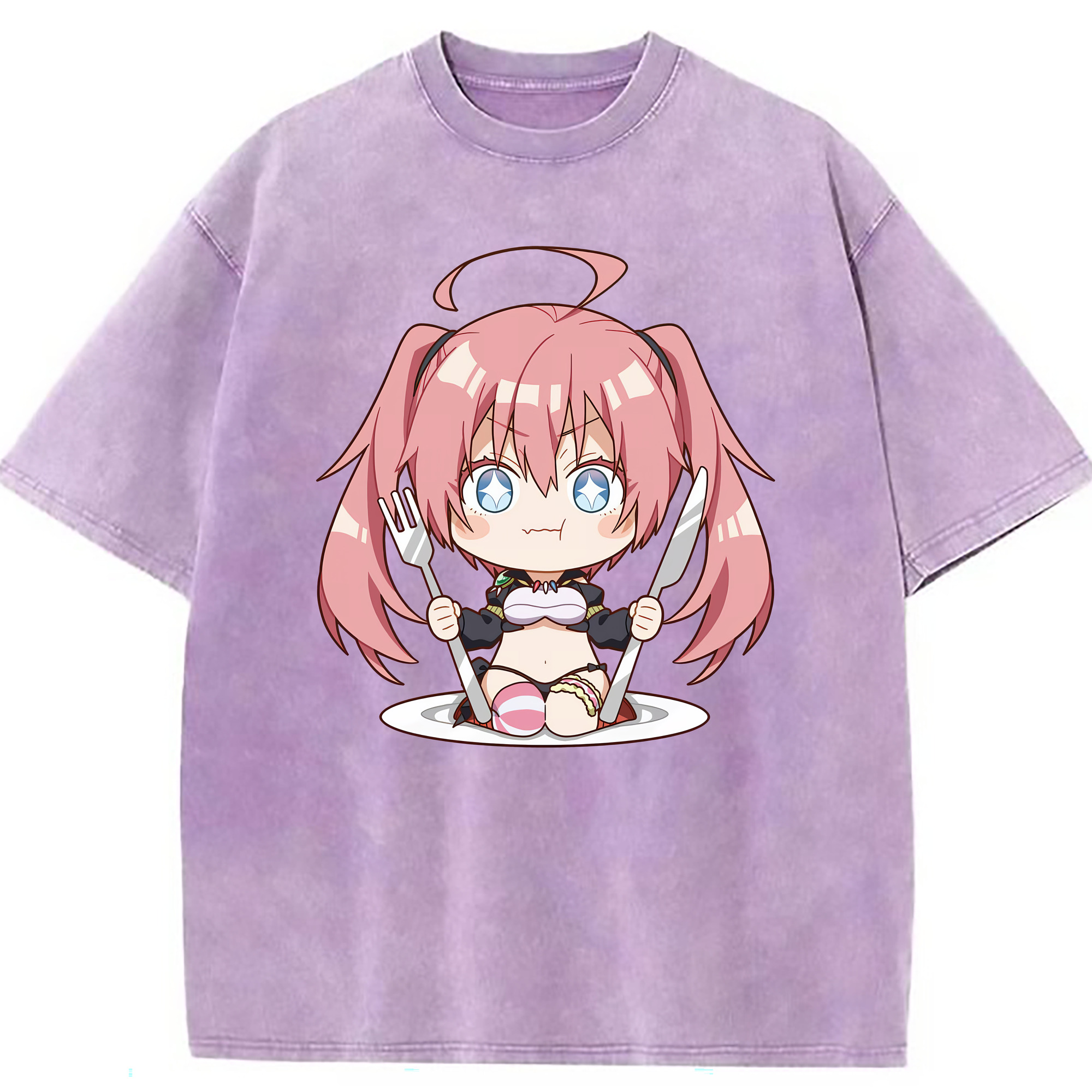 （画像用） 転スラ Regarding Reincarnated to Slime 綿100% ヴィンテージ風 半袖Tシャツ（フロントプリント）