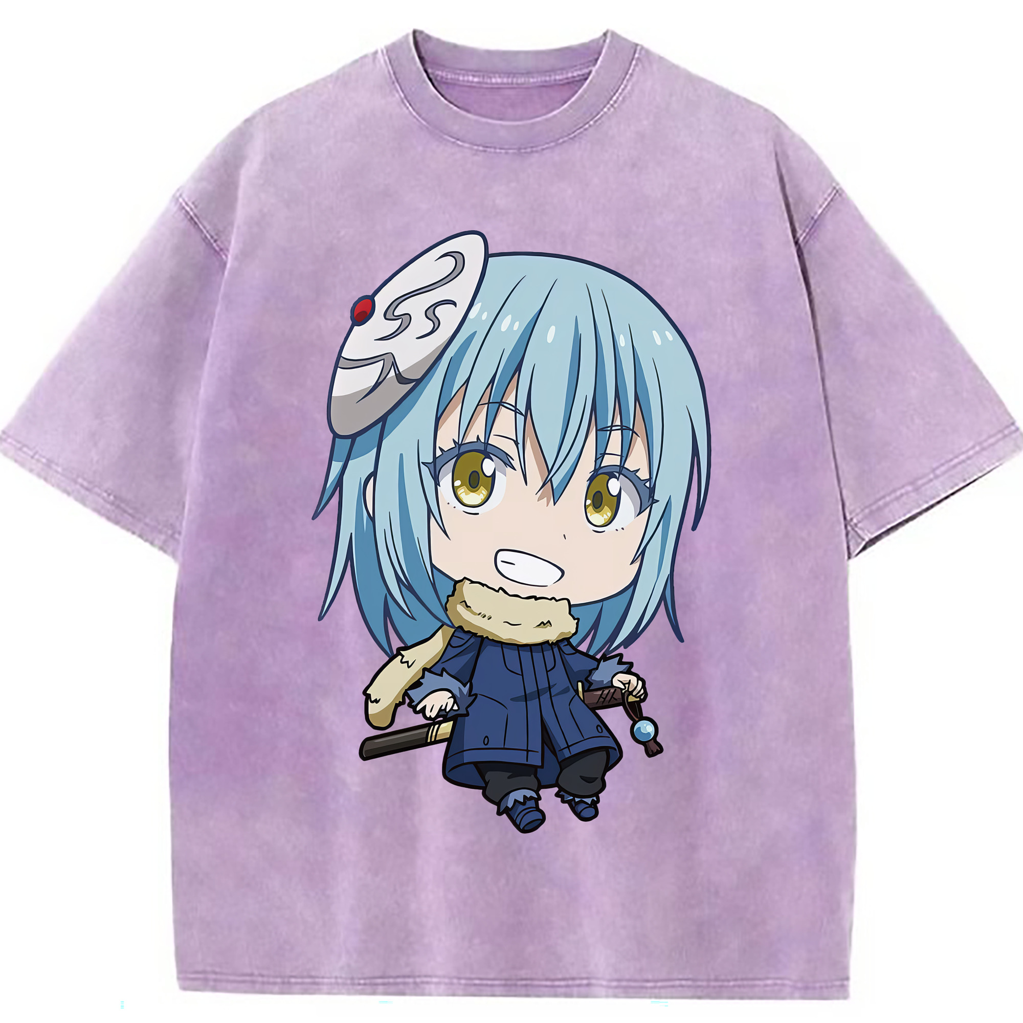 （画像用） 転スラ Regarding Reincarnated to Slime 綿100% ヴィンテージ風 半袖Tシャツ（フロントプリント）