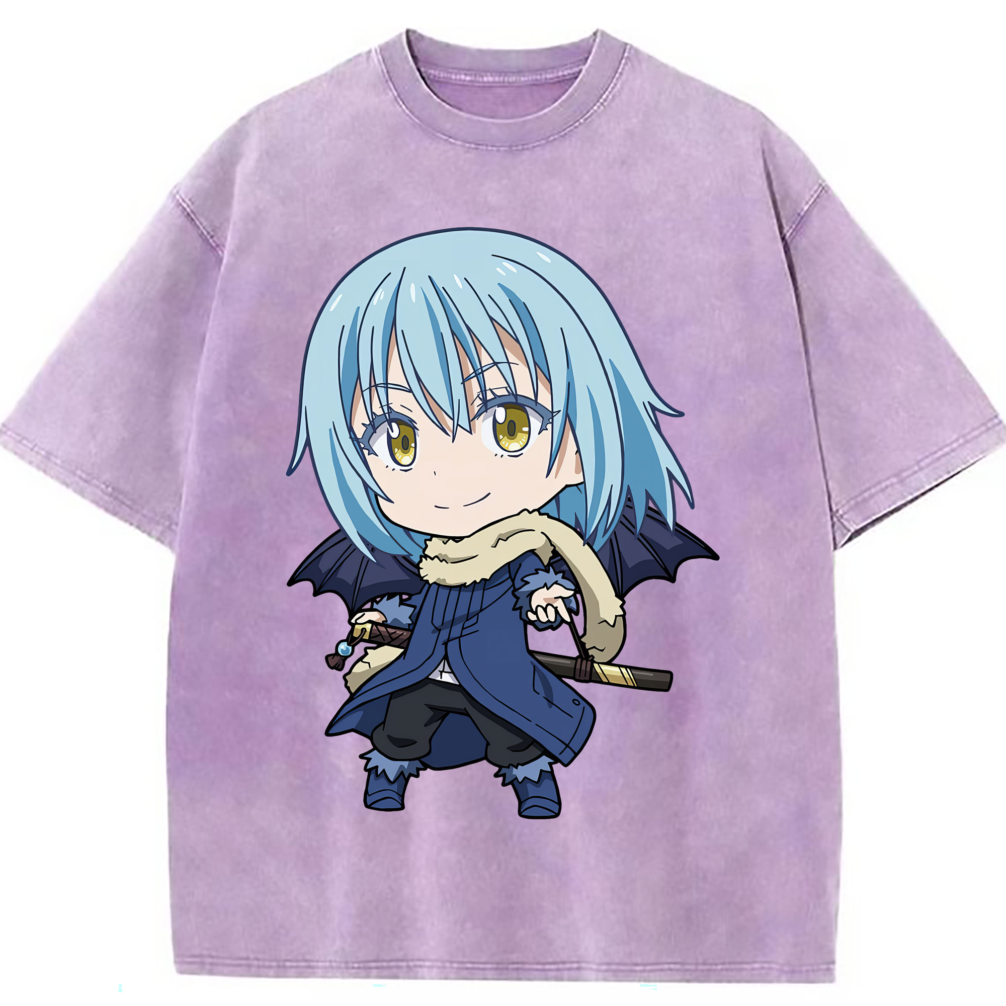 （画像用） 転スラ Regarding Reincarnated to Slime 綿100% ヴィンテージ風 半袖Tシャツ（フロントプリント）