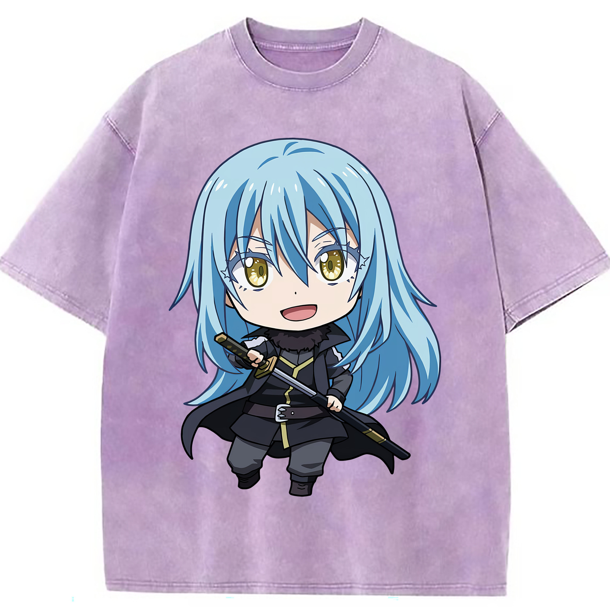 （画像用） 転スラ Regarding Reincarnated to Slime 綿100% ヴィンテージ風 半袖Tシャツ（フロントプリント）