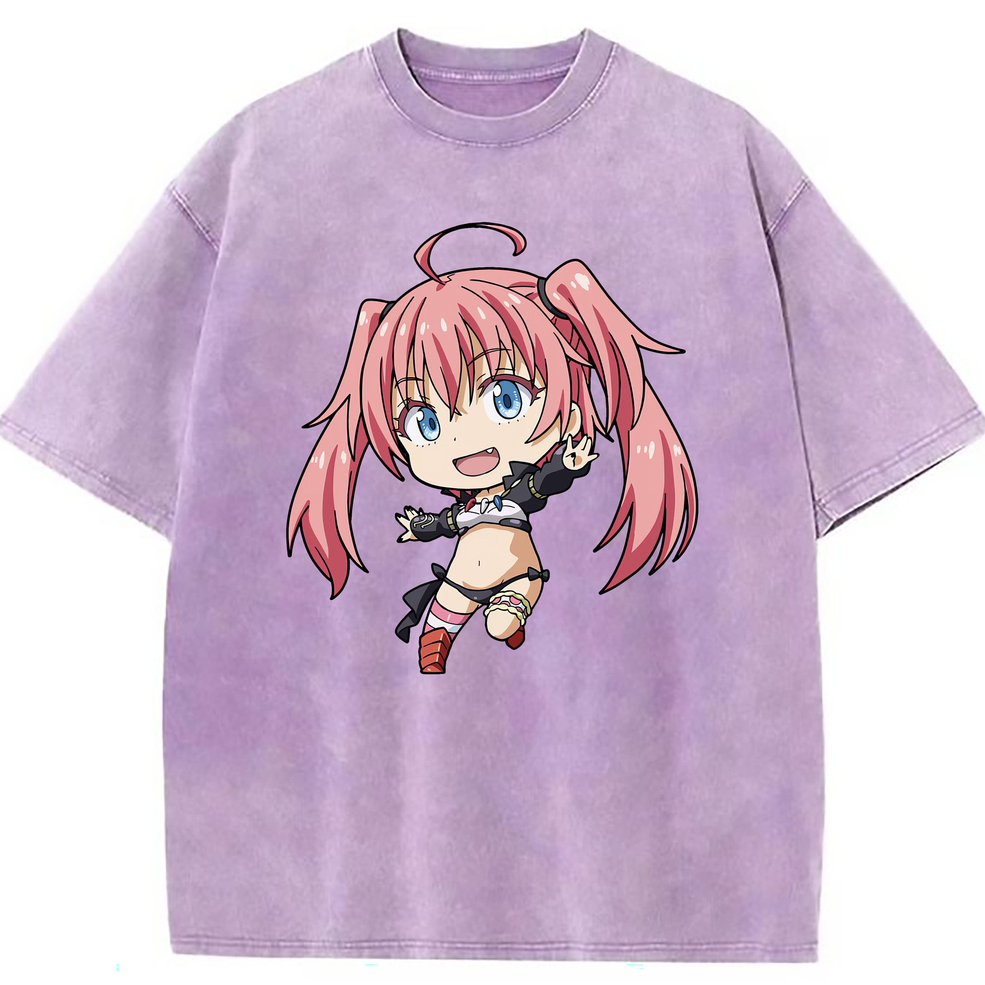 （画像用） 転スラ Regarding Reincarnated to Slime 綿100% ヴィンテージ風 半袖Tシャツ（フロントプリント）
