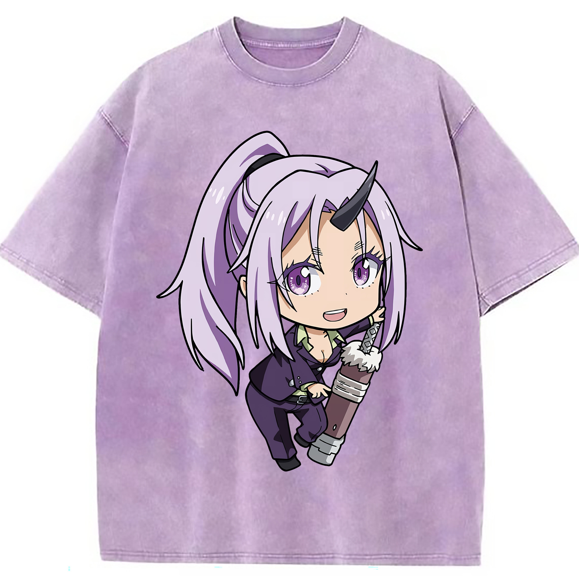 （画像用） 転スラ Regarding Reincarnated to Slime 綿100% ヴィンテージ風 半袖Tシャツ（フロントプリント）