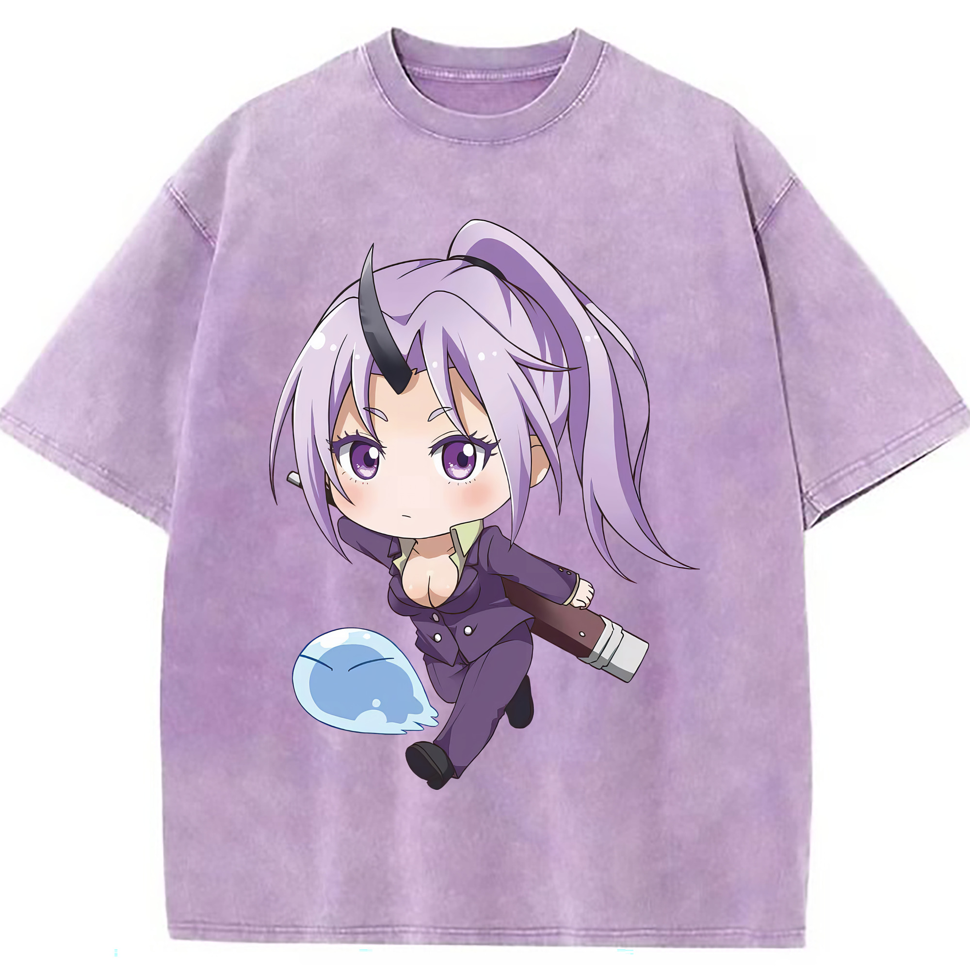 （画像用） 転スラ Regarding Reincarnated to Slime 綿100% ヴィンテージ風 半袖Tシャツ（フロントプリント）
