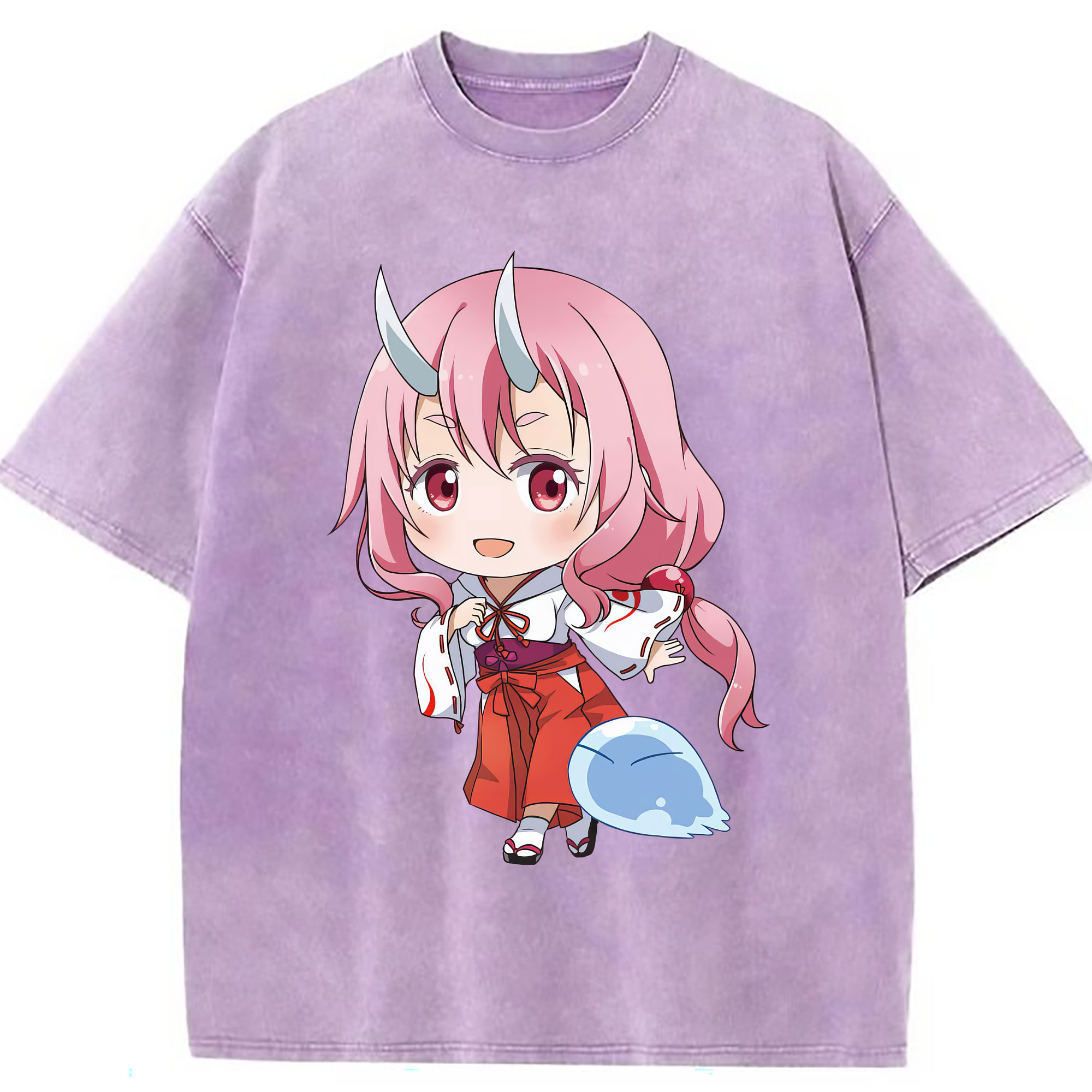 （画像用） 転スラ Regarding Reincarnated to Slime 綿100% ヴィンテージ風 半袖Tシャツ（フロントプリント）
