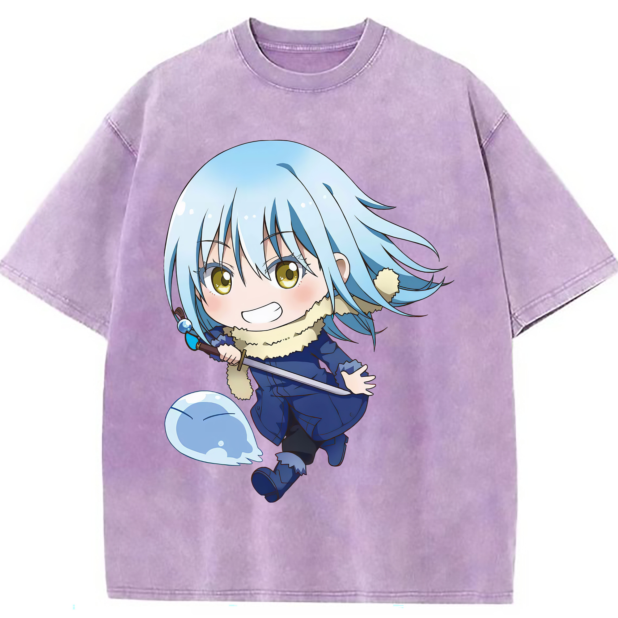 （画像用） 転スラ Regarding Reincarnated to Slime 綿100% ヴィンテージ風 半袖Tシャツ（フロントプリント）