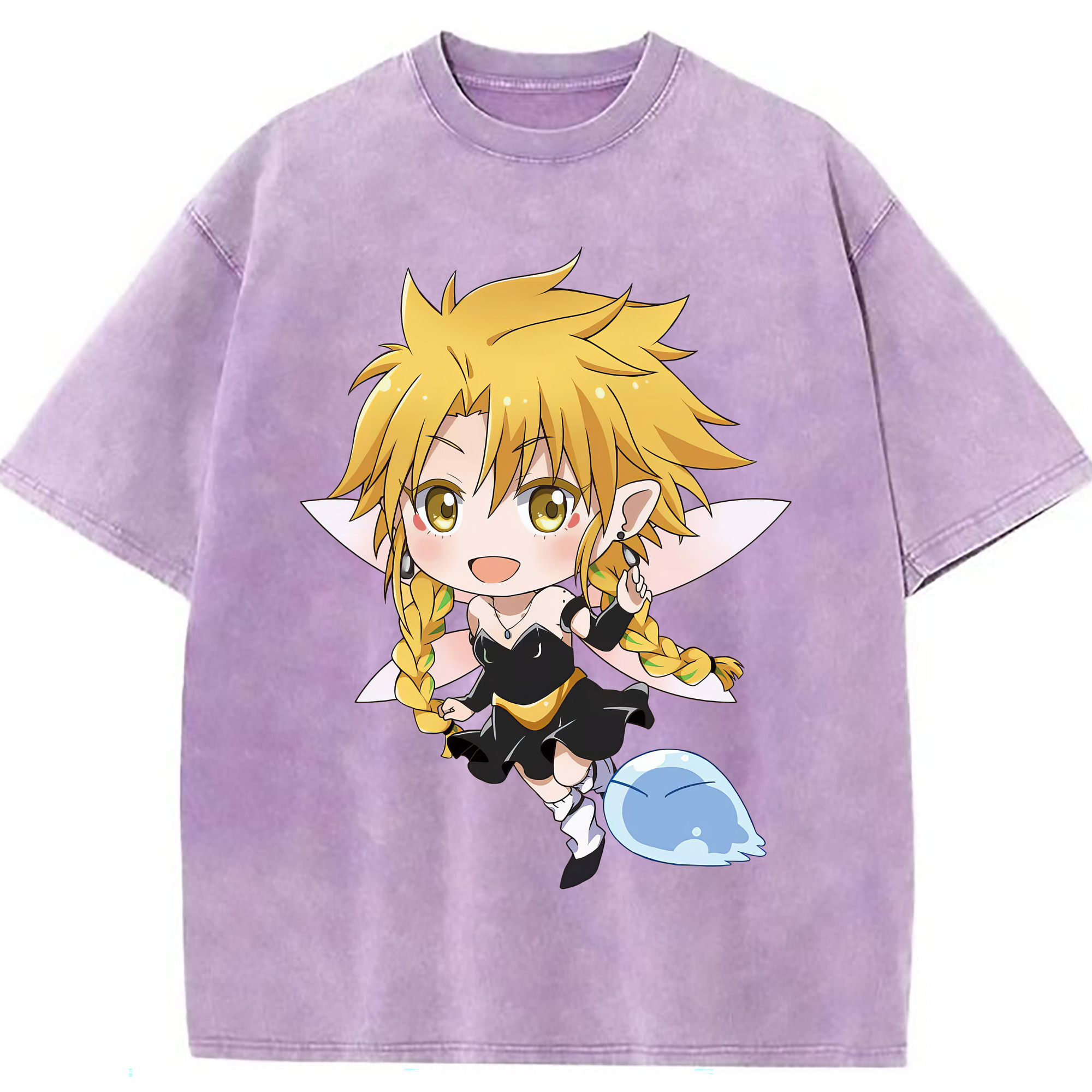 （画像用） 転スラ Regarding Reincarnated to Slime 綿100% ヴィンテージ風 半袖Tシャツ（フロントプリント）
