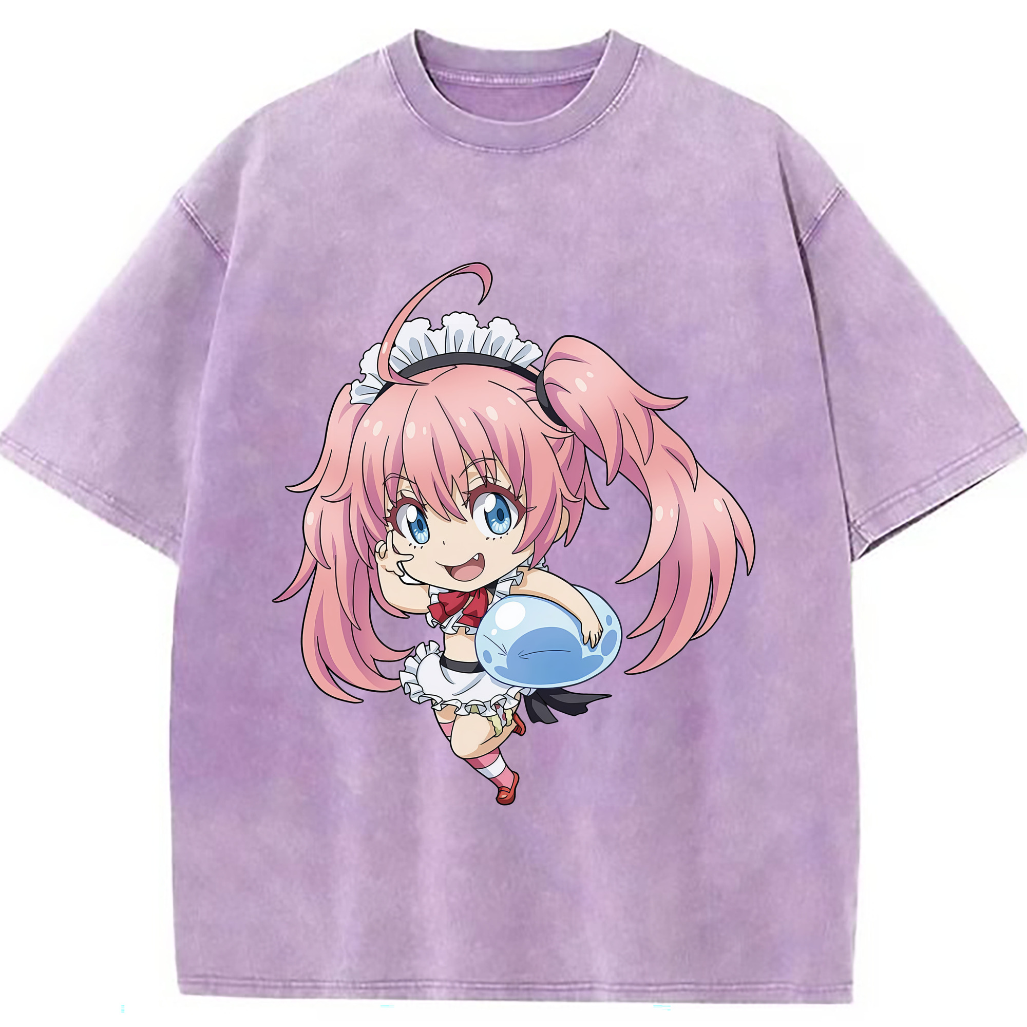 （画像用） 転スラ Regarding Reincarnated to Slime 綿100% ヴィンテージ風 半袖Tシャツ（フロントプリント）