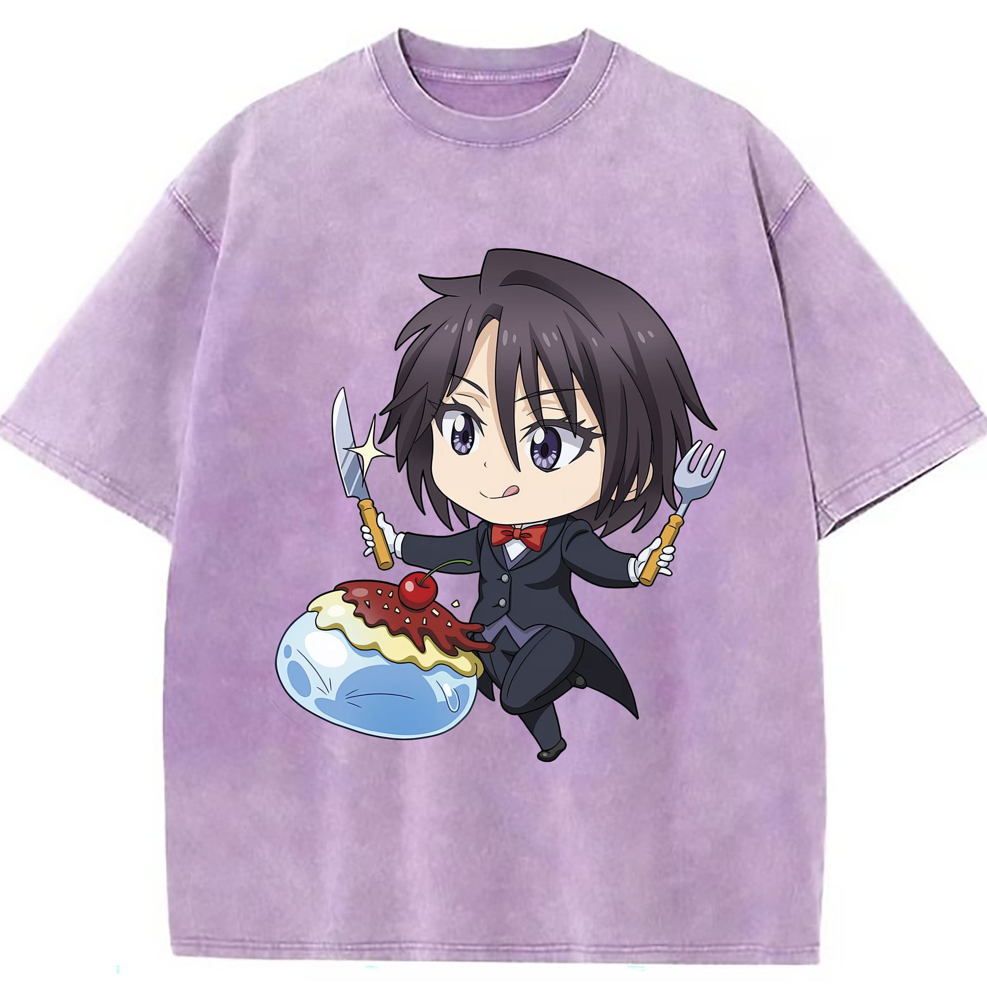 （画像用） 転スラ Regarding Reincarnated to Slime 綿100% ヴィンテージ風 半袖Tシャツ（フロントプリント）