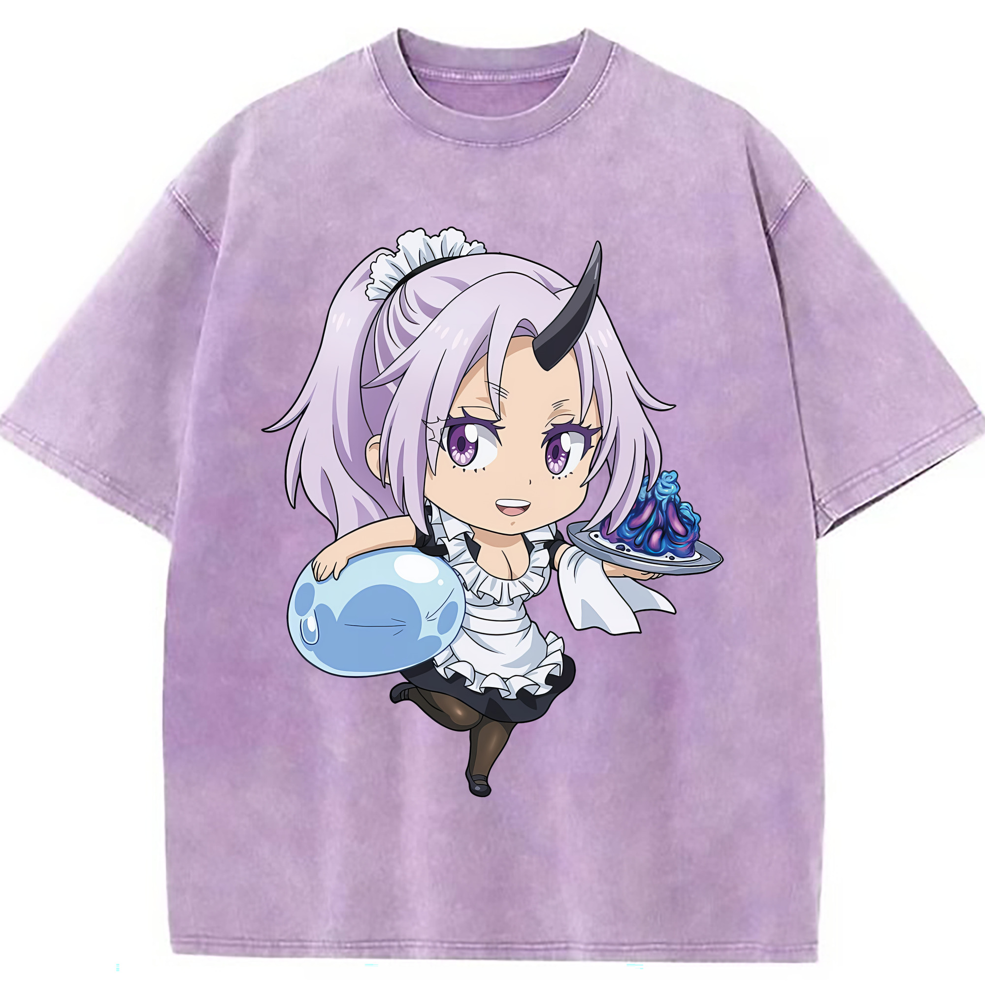 （画像用） 転スラ Regarding Reincarnated to Slime 綿100% ヴィンテージ風 半袖Tシャツ（フロントプリント）
