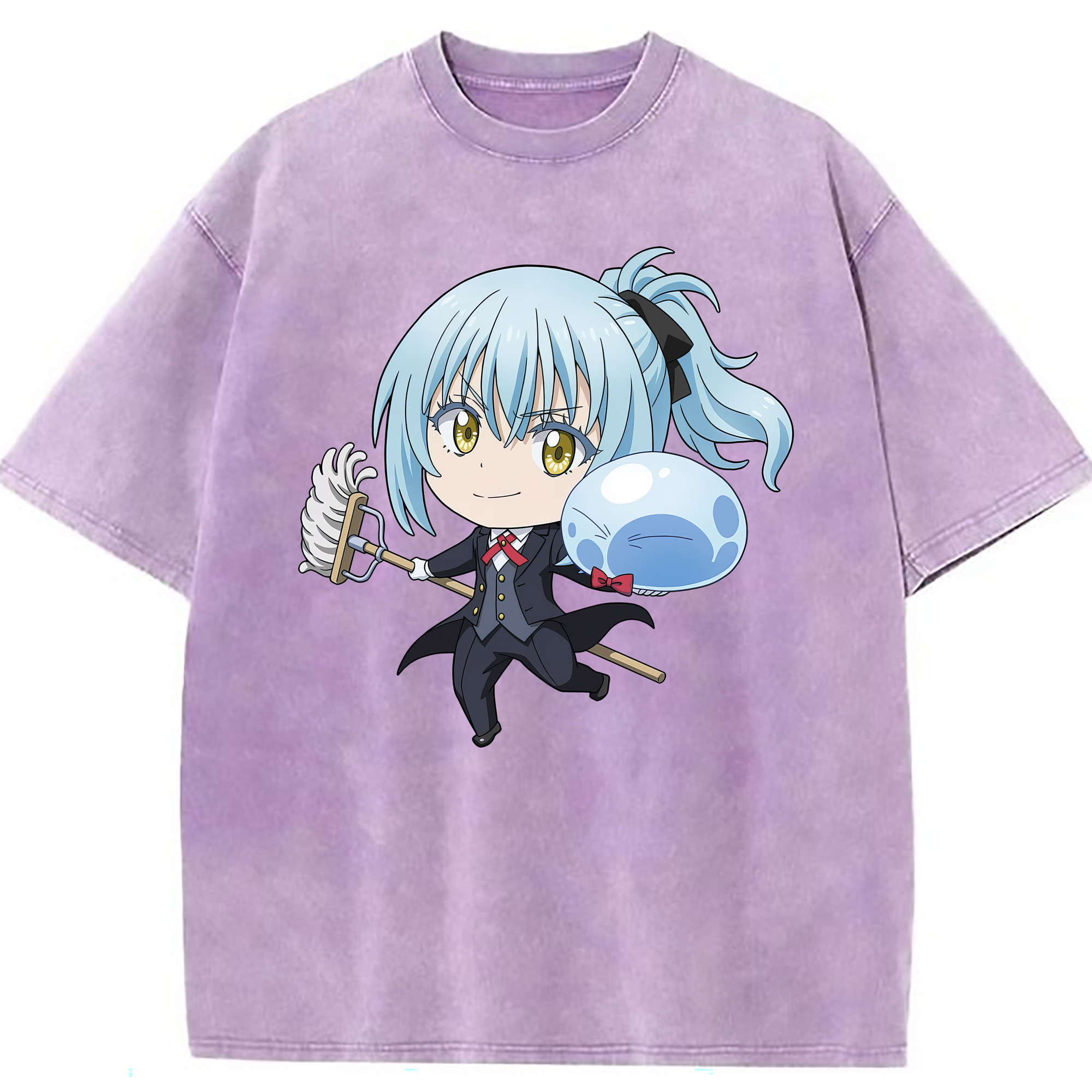（画像用） 転スラ Regarding Reincarnated to Slime 綿100% ヴィンテージ風 半袖Tシャツ（フロントプリント）