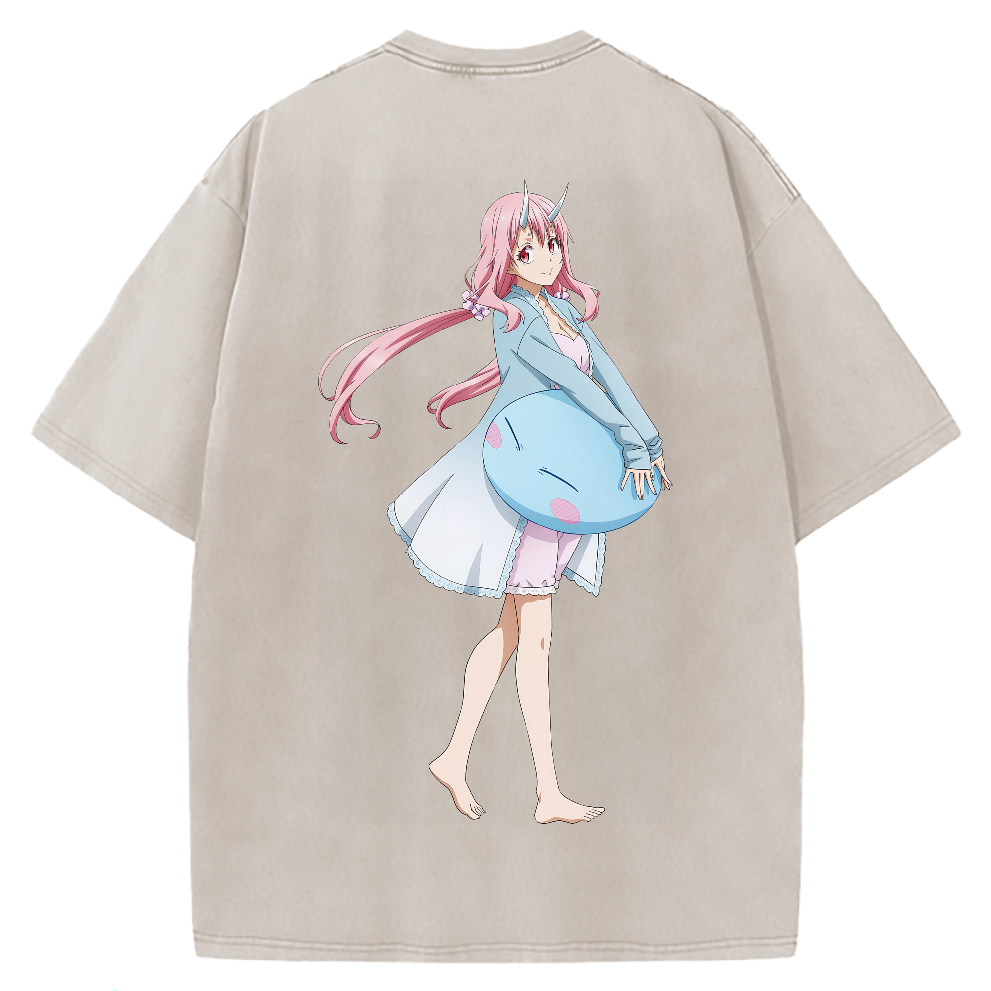 （画像用） 転スラ Regarding Reincarnated to Slime 綿100% ヴィンテージ風 半袖Tシャツ（背面プリント）