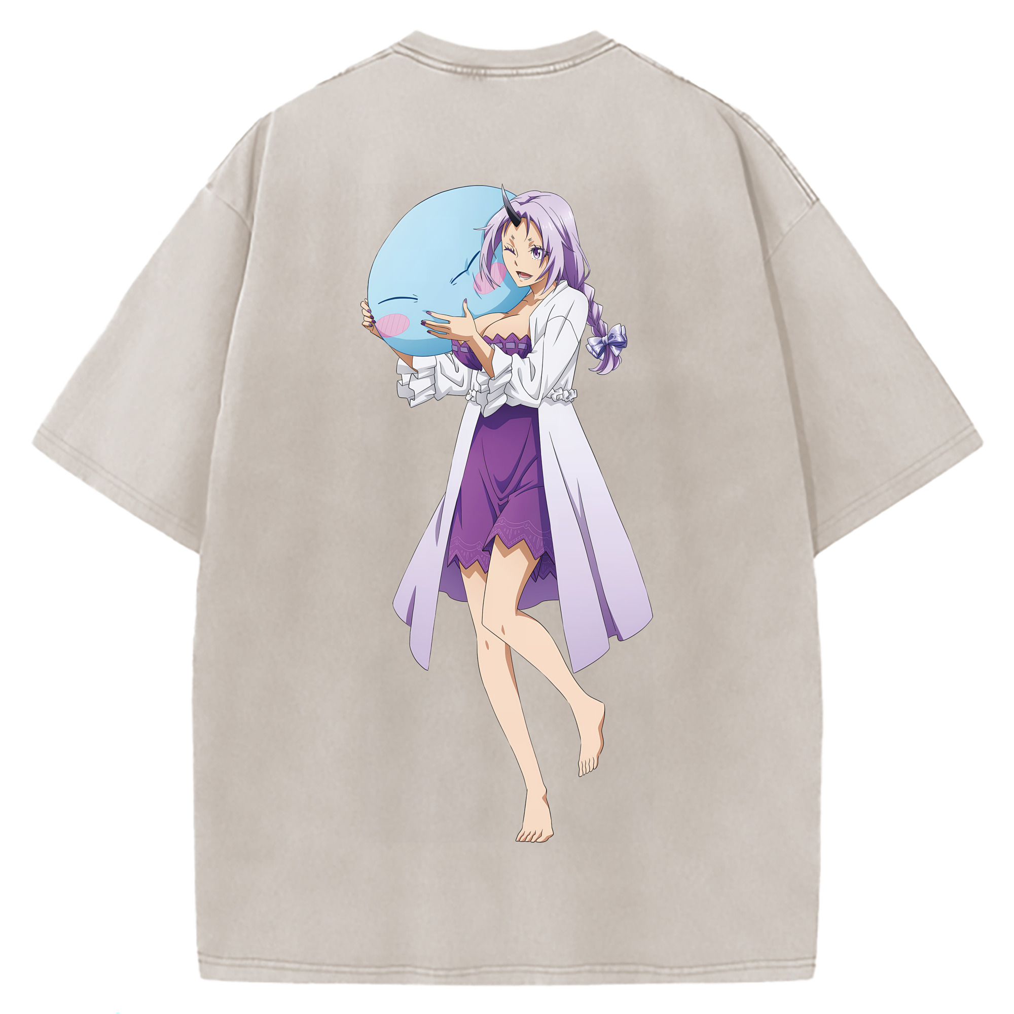 （画像用） 転スラ Regarding Reincarnated to Slime 綿100% ヴィンテージ風 半袖Tシャツ（背面プリント）