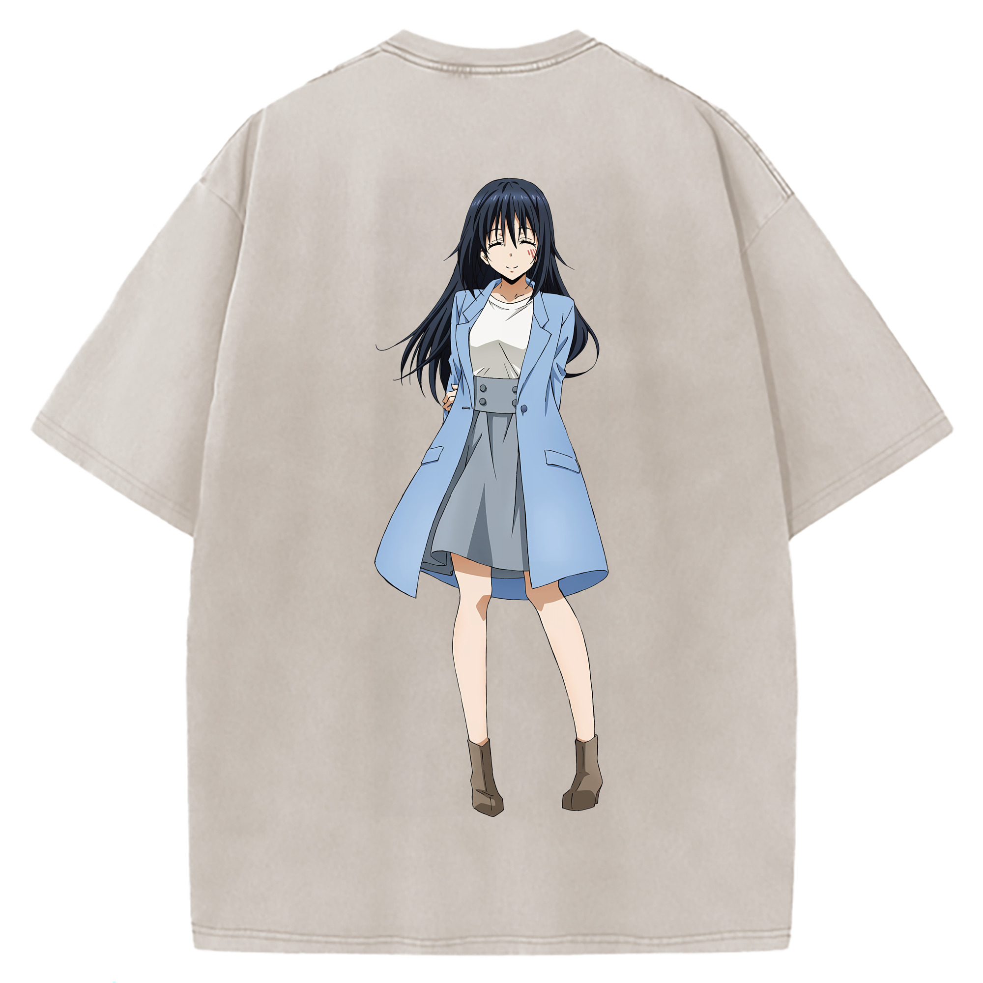 （画像用） 転スラ Regarding Reincarnated to Slime 綿100% ヴィンテージ風 半袖Tシャツ（背面プリント）