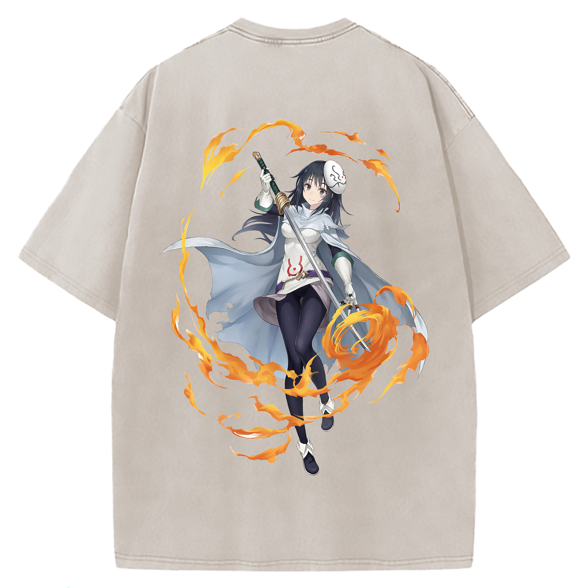（画像用） 転スラ Regarding Reincarnated to Slime 綿100% ヴィンテージ風 半袖Tシャツ（背面プリント）