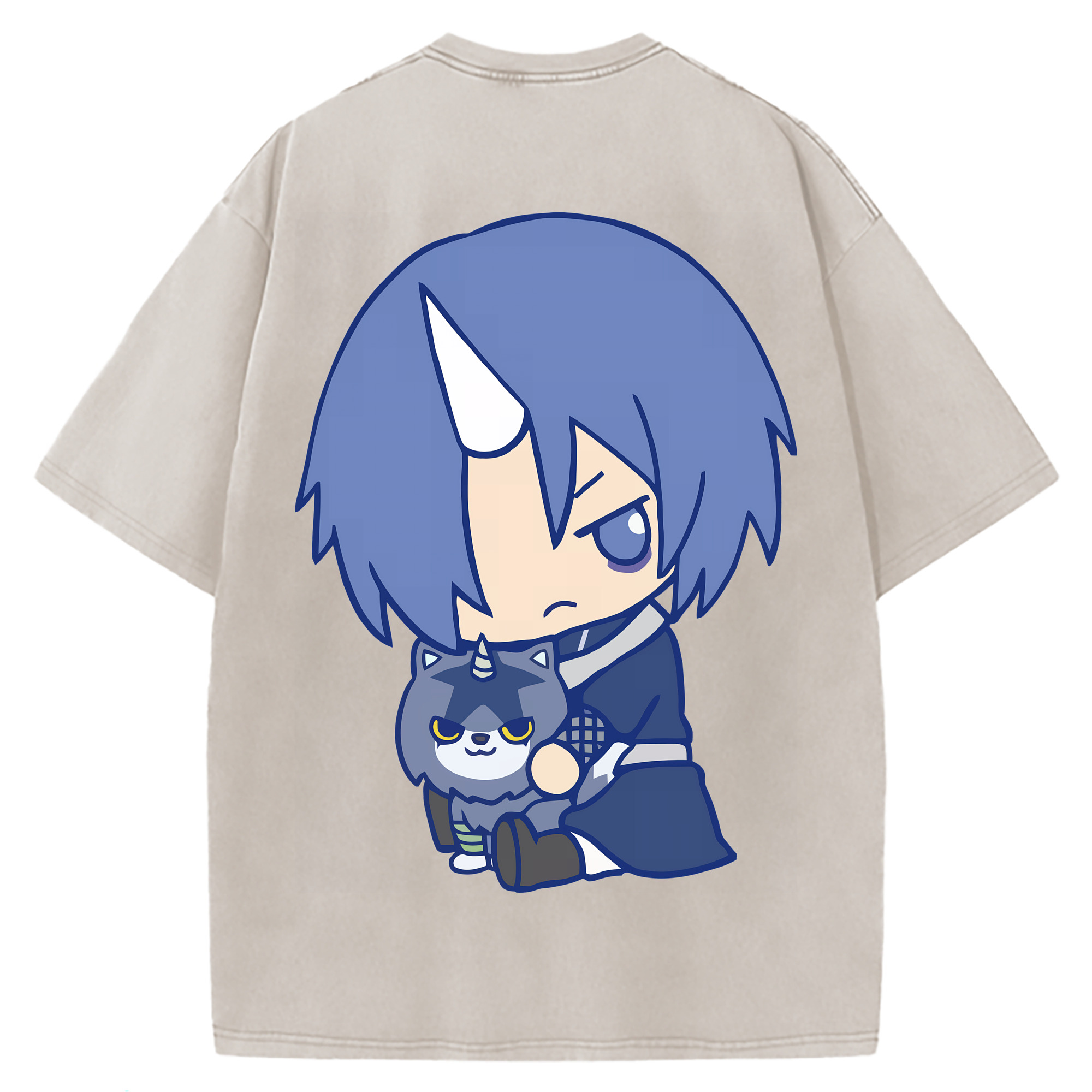 （画像用） 転スラ Regarding Reincarnated to Slime 綿100% ヴィンテージ風 半袖Tシャツ（背面プリント）