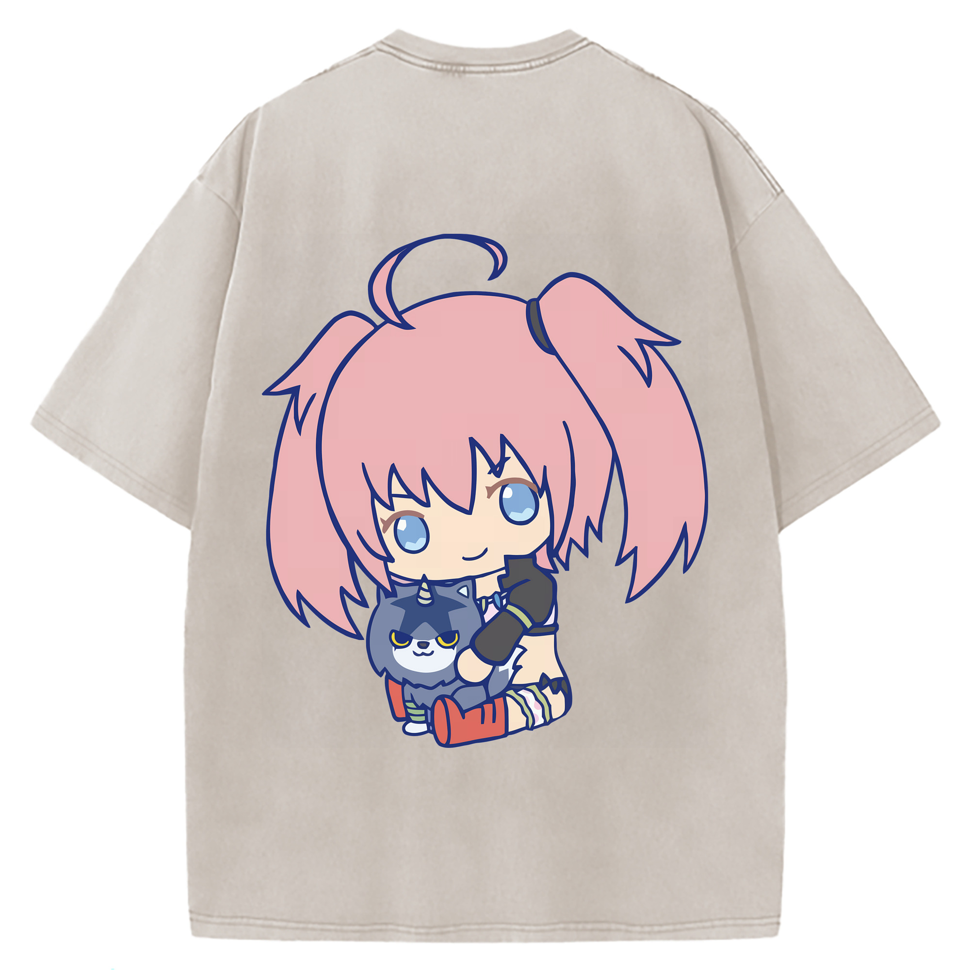 （画像用） 転スラ Regarding Reincarnated to Slime 綿100% ヴィンテージ風 半袖Tシャツ（背面プリント）