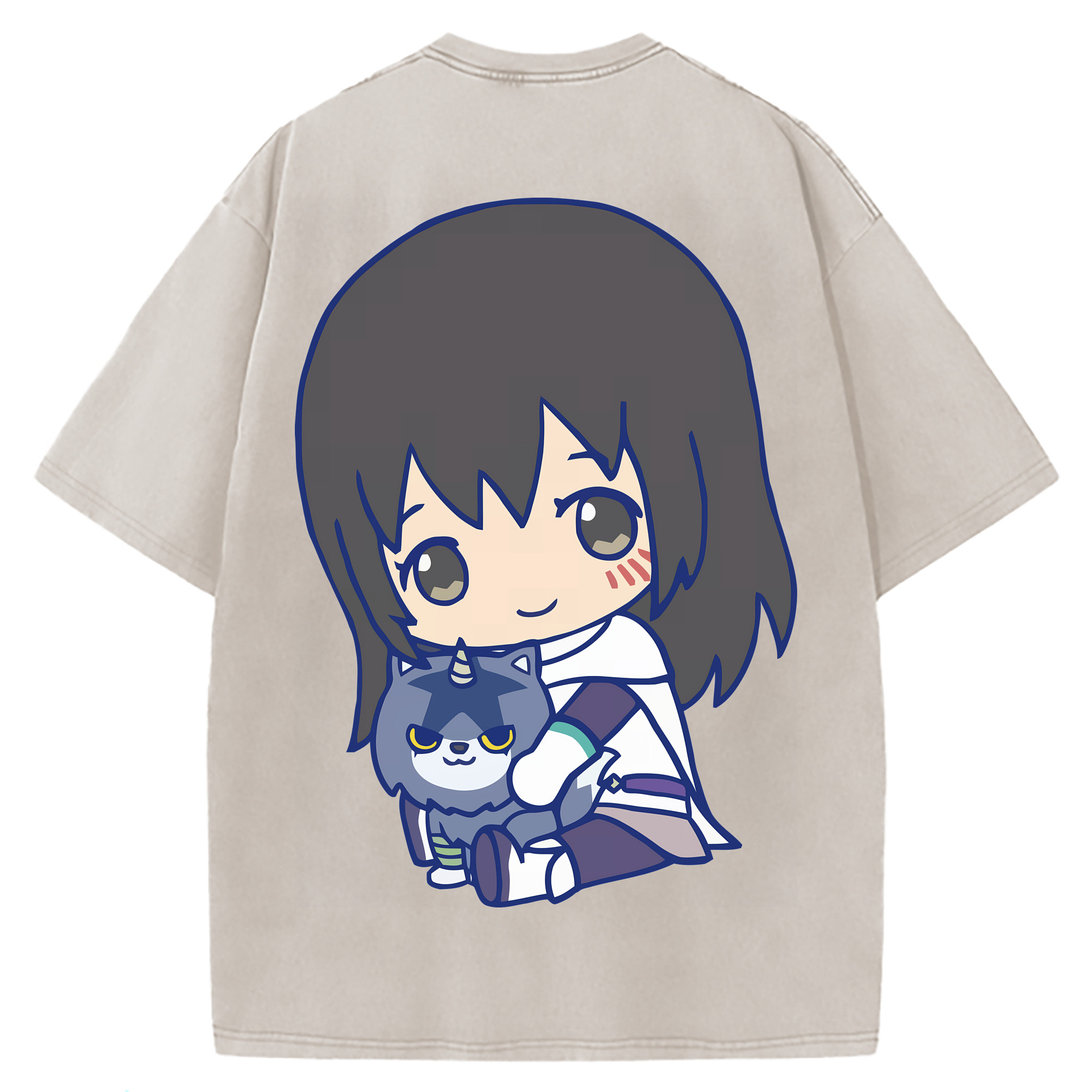 （画像用） 転スラ Regarding Reincarnated to Slime 綿100% ヴィンテージ風 半袖Tシャツ（背面プリント）