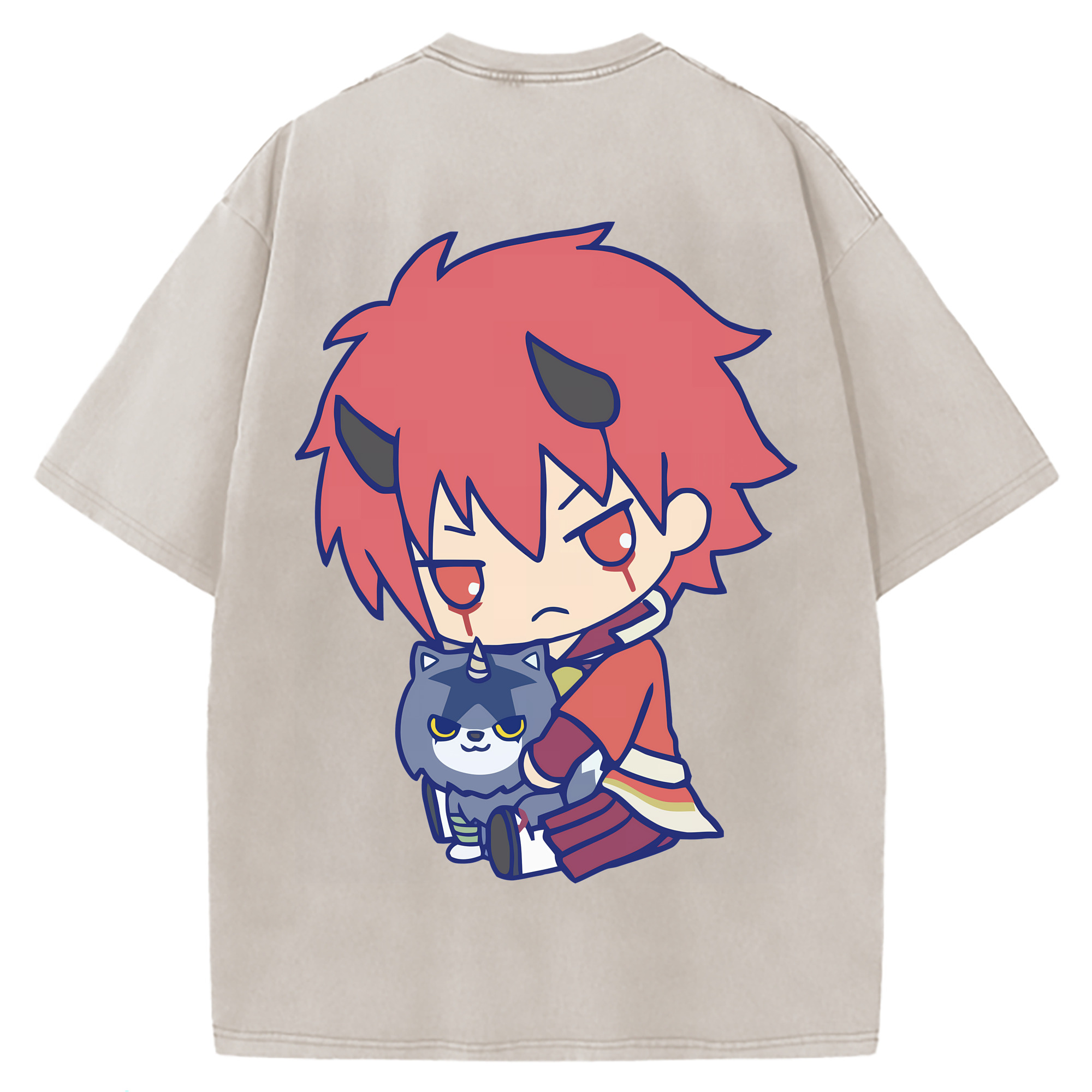 （画像用） 転スラ Regarding Reincarnated to Slime 綿100% ヴィンテージ風 半袖Tシャツ（背面プリント）
