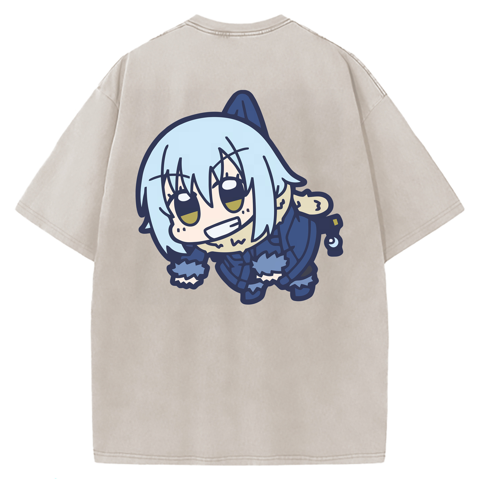 （画像用） 転スラ Regarding Reincarnated to Slime 綿100% ヴィンテージ風 半袖Tシャツ（背面プリント）
