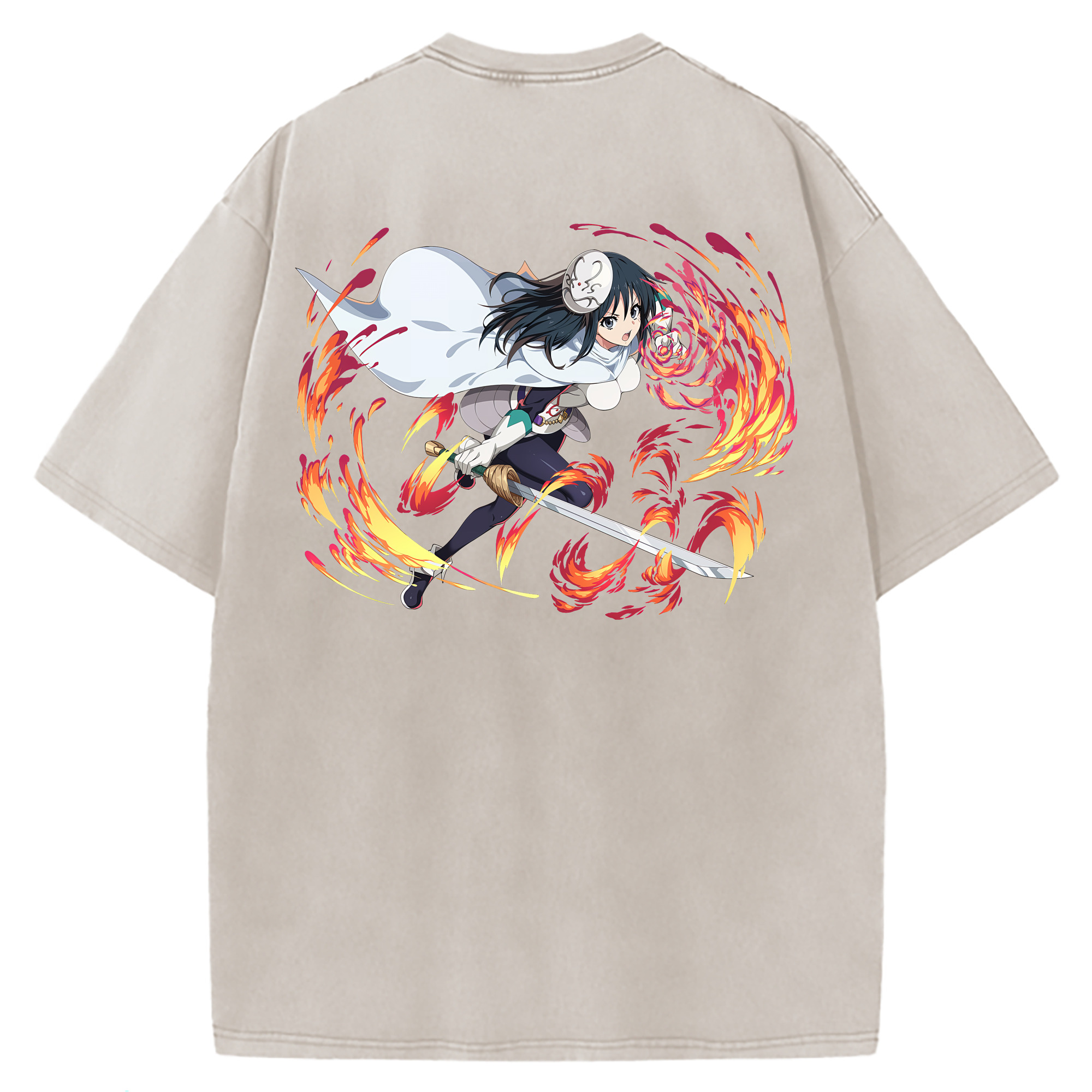（画像用） 転スラ Regarding Reincarnated to Slime 綿100% ヴィンテージ風 半袖Tシャツ（背面プリント）
