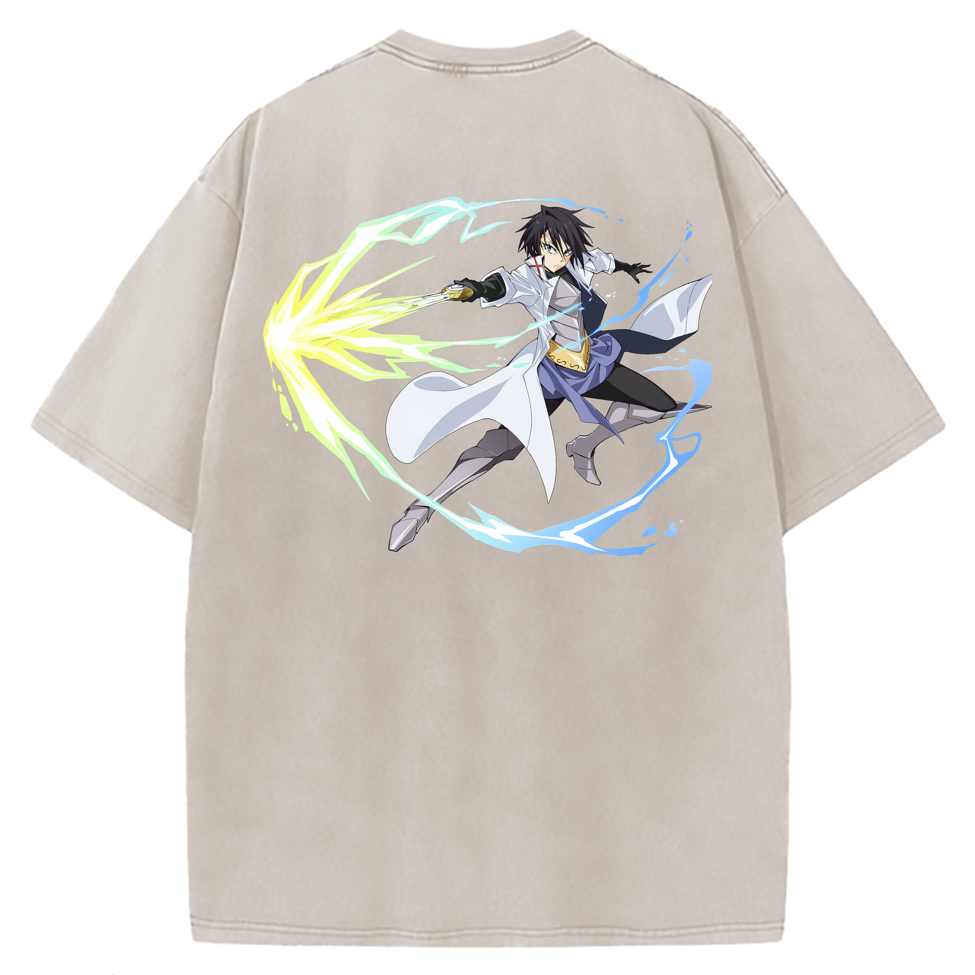 （画像用） 転スラ Regarding Reincarnated to Slime 綿100% ヴィンテージ風 半袖Tシャツ（背面プリント）