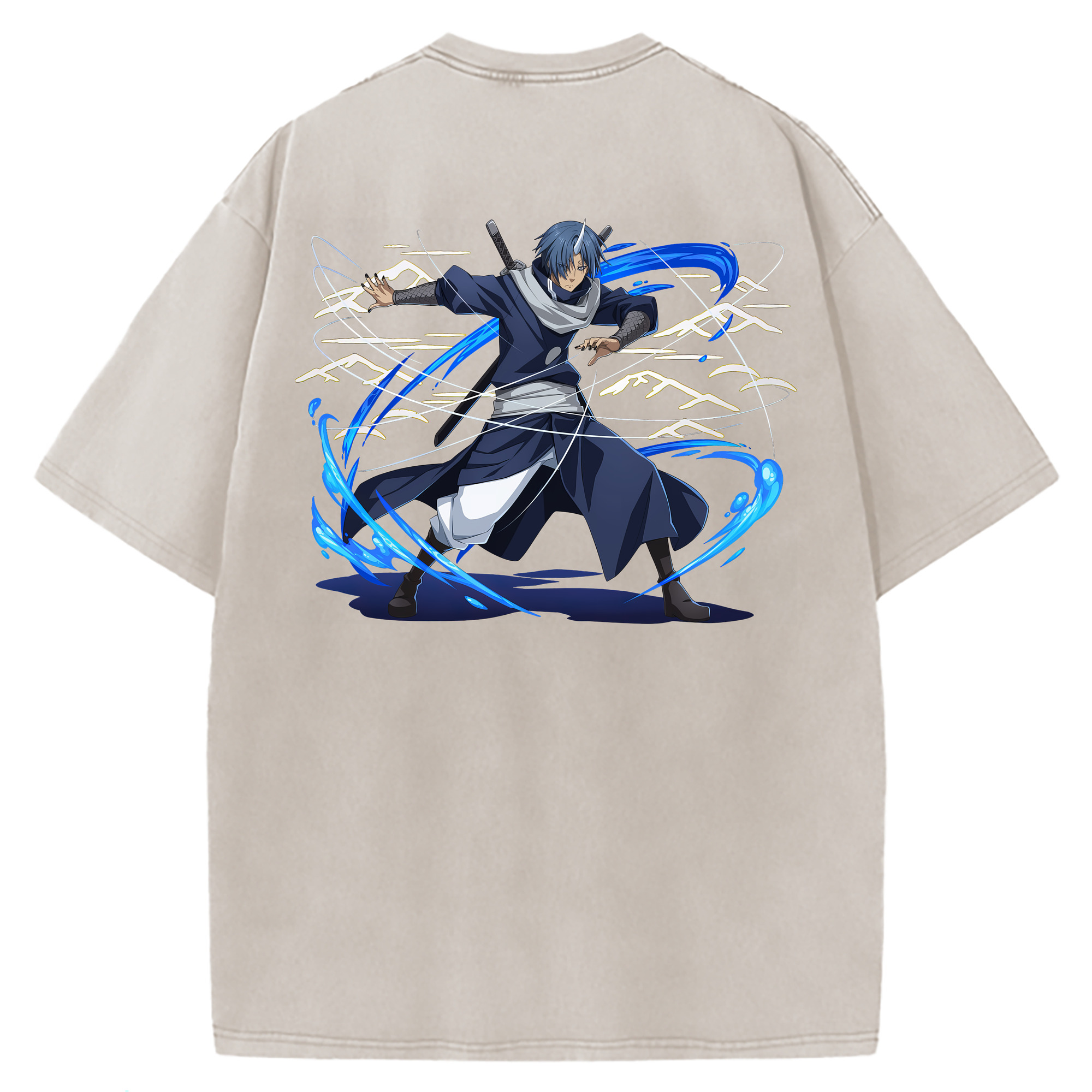（画像用） 転スラ Regarding Reincarnated to Slime 綿100% ヴィンテージ風 半袖Tシャツ（背面プリント）