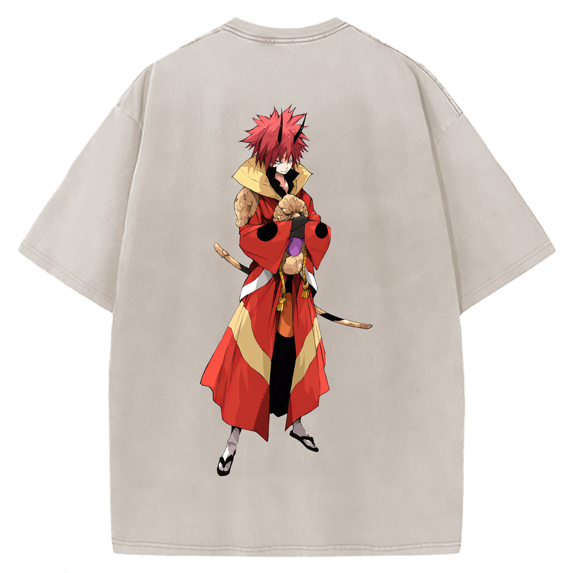 （画像用） 転スラ Regarding Reincarnated to Slime 綿100% ヴィンテージ風 半袖Tシャツ（背面プリント）