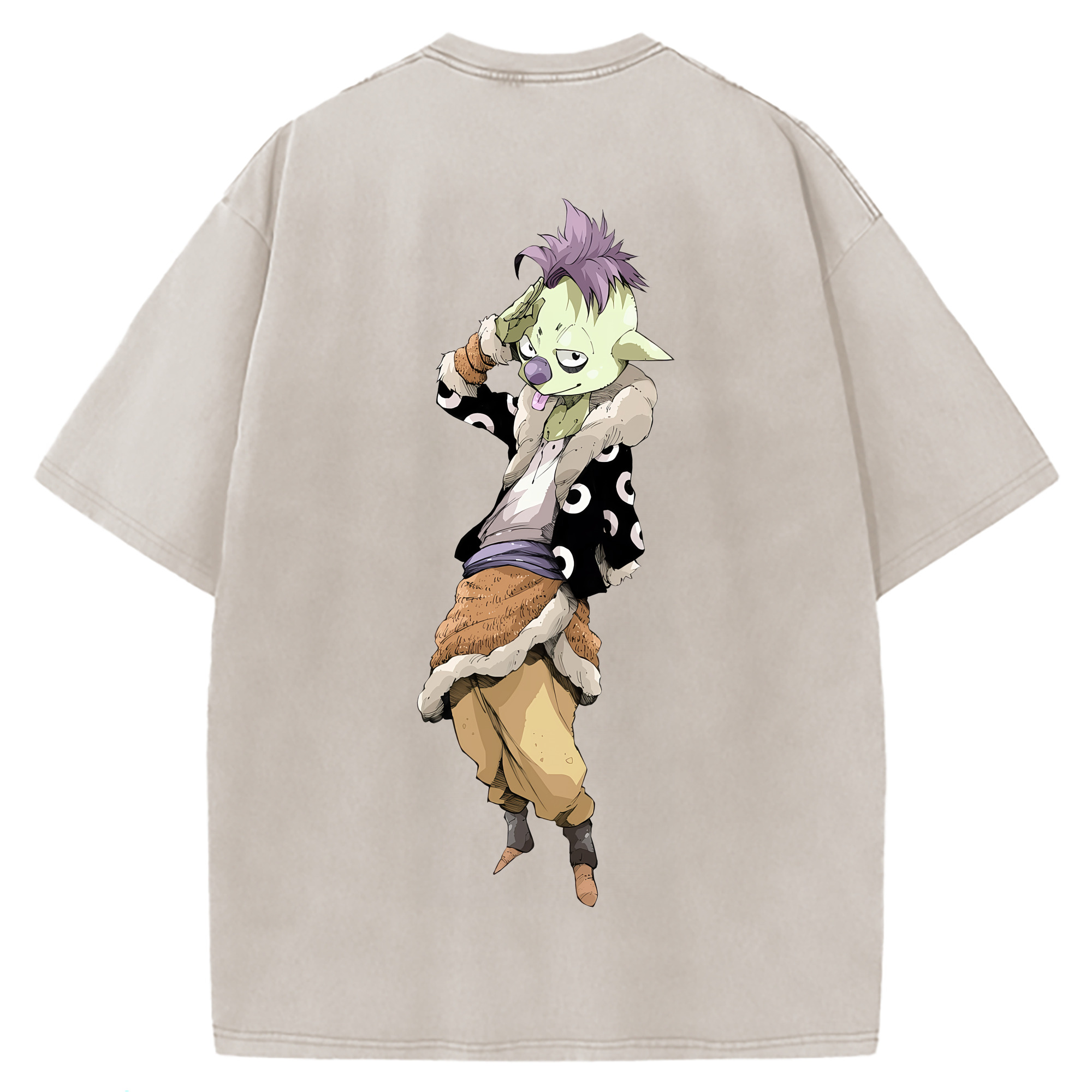 （画像用） 転スラ Regarding Reincarnated to Slime 綿100% ヴィンテージ風 半袖Tシャツ（背面プリント）
