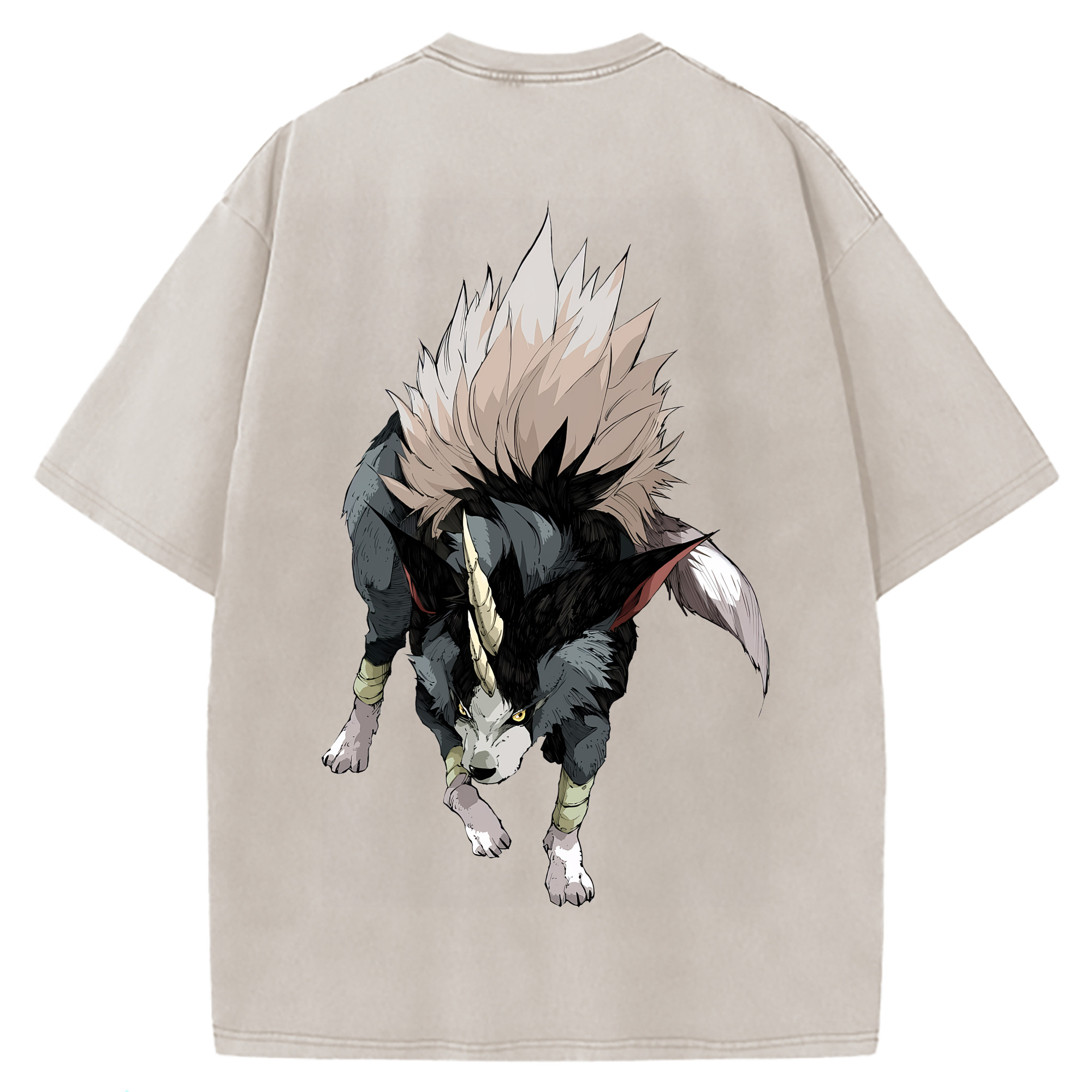 （画像用） 転スラ Regarding Reincarnated to Slime 綿100% ヴィンテージ風 半袖Tシャツ（背面プリント）