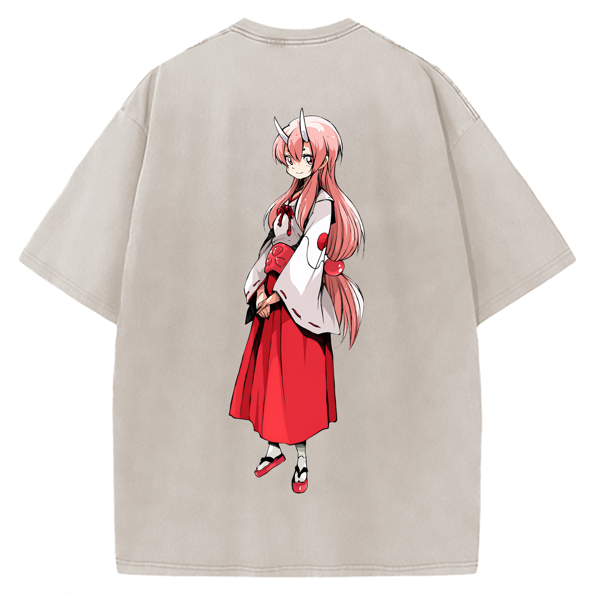 （画像用） 転スラ Regarding Reincarnated to Slime 綿100% ヴィンテージ風 半袖Tシャツ（背面プリント）