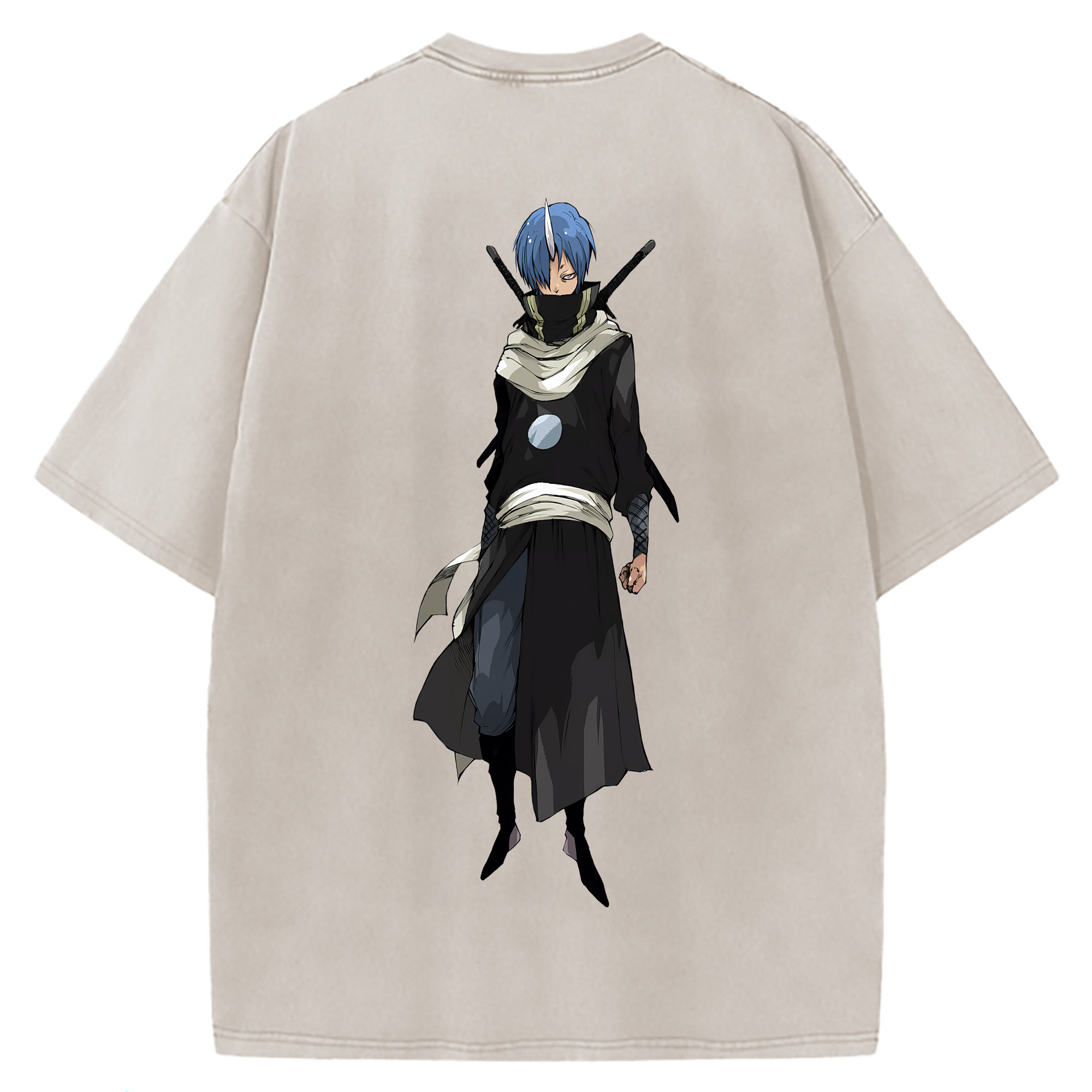 （画像用） 転スラ Regarding Reincarnated to Slime 綿100% ヴィンテージ風 半袖Tシャツ（背面プリント）