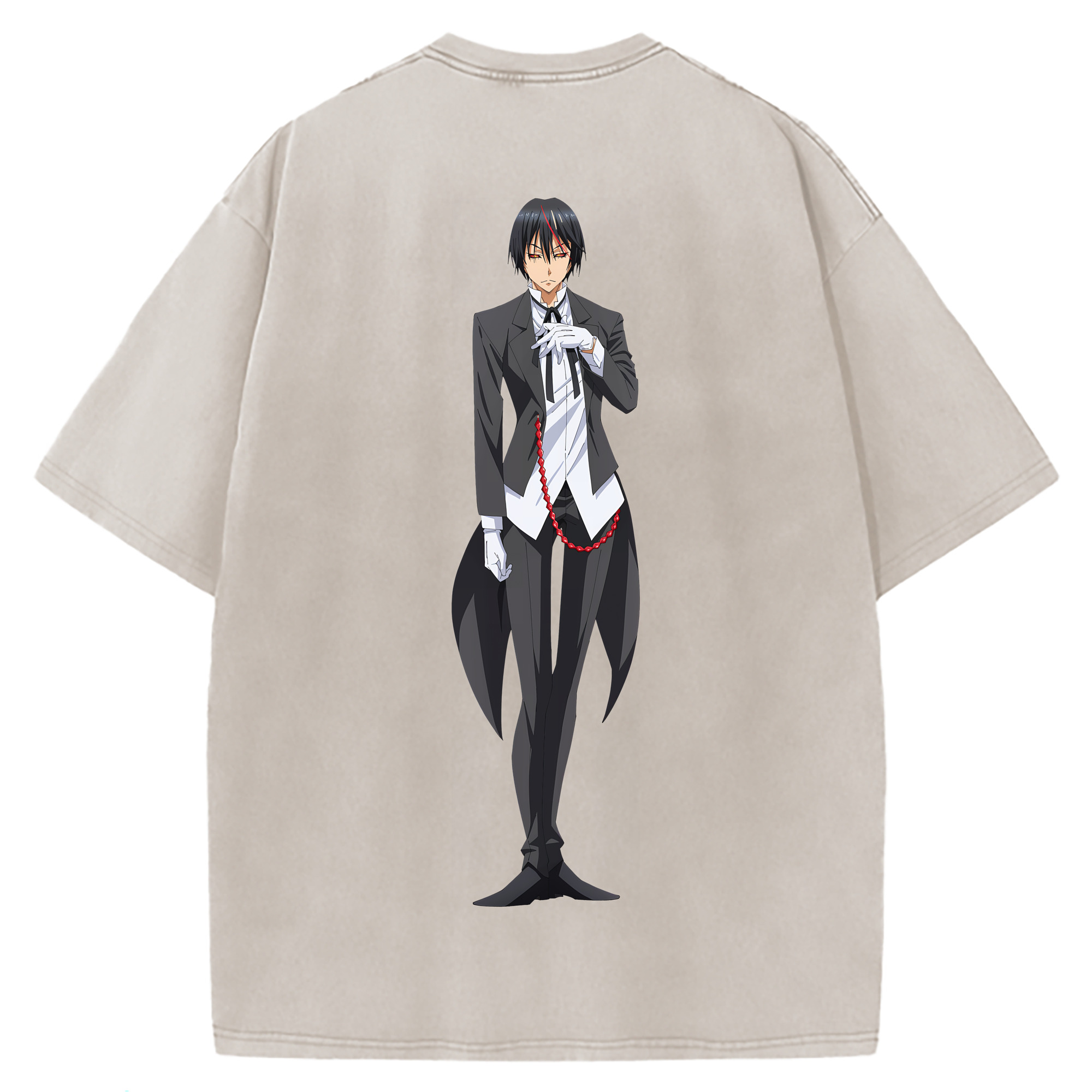 （画像用） 転スラ Regarding Reincarnated to Slime 綿100% ヴィンテージ風 半袖Tシャツ（背面プリント）
