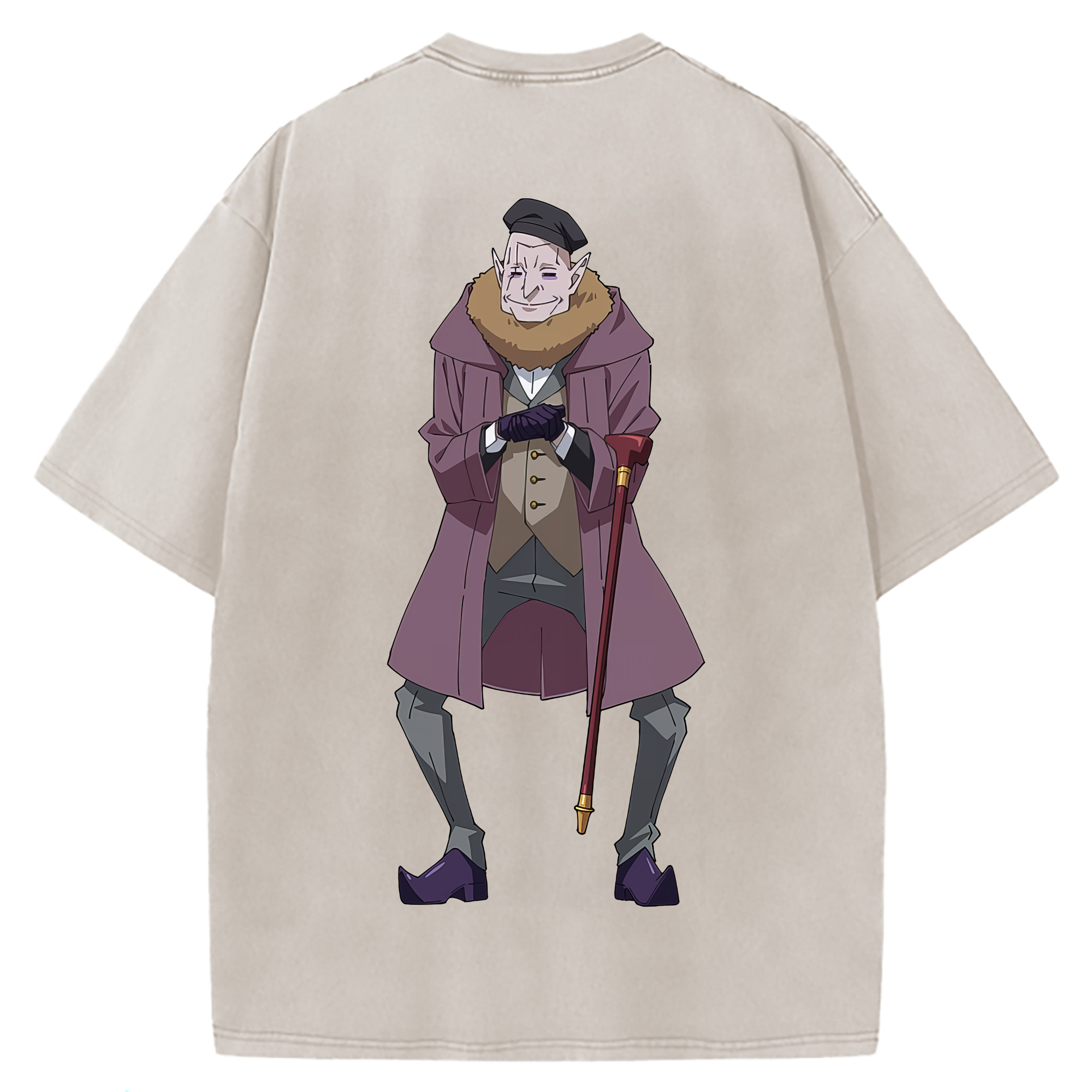 （画像用） 転スラ Regarding Reincarnated to Slime 綿100% ヴィンテージ風 半袖Tシャツ（背面プリント）