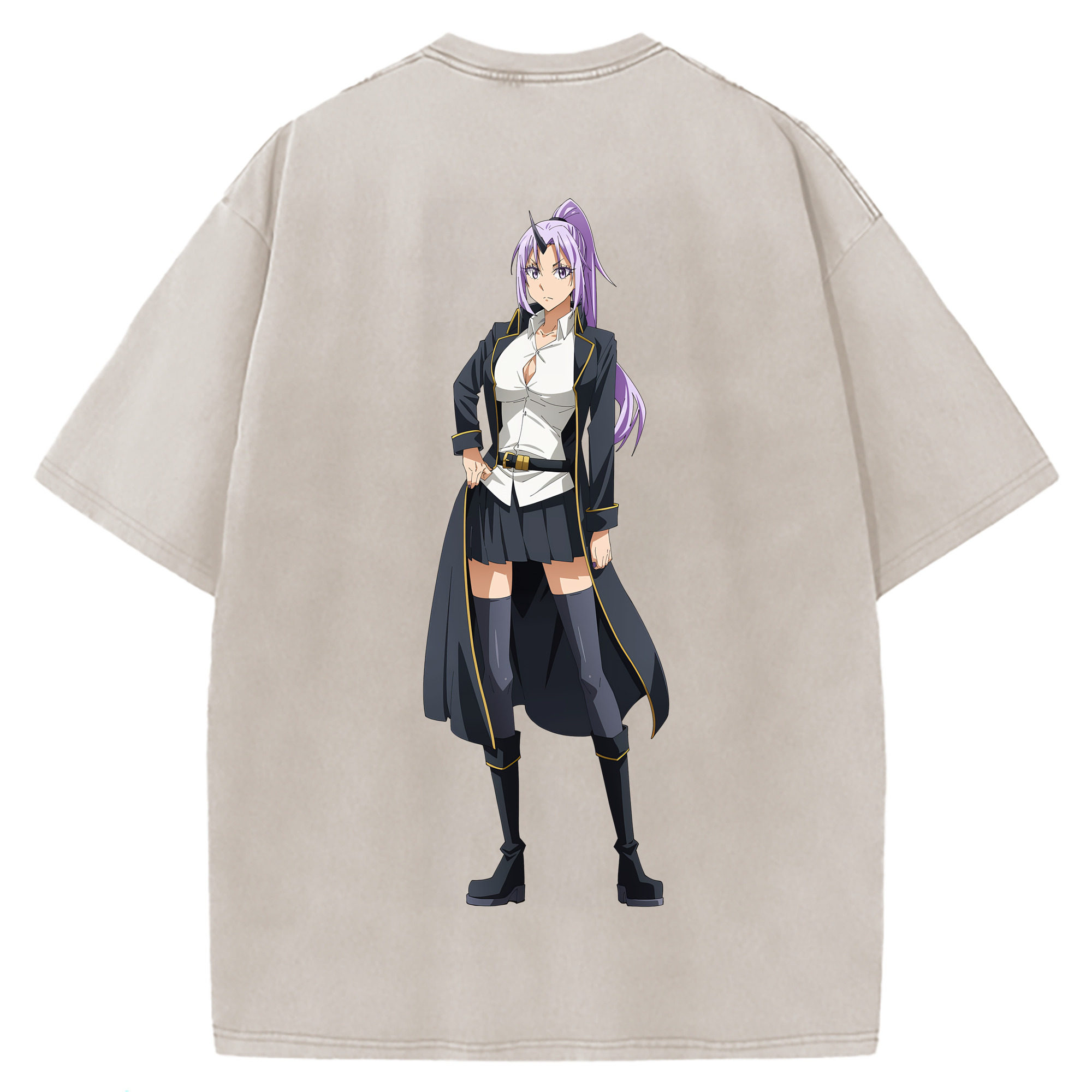 （画像用） 転スラ Regarding Reincarnated to Slime 綿100% ヴィンテージ風 半袖Tシャツ（背面プリント）