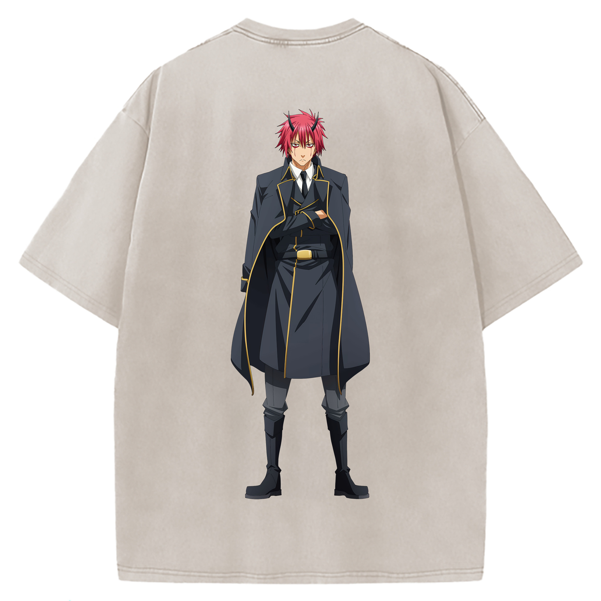 （画像用） 転スラ Regarding Reincarnated to Slime 綿100% ヴィンテージ風 半袖Tシャツ（背面プリント）