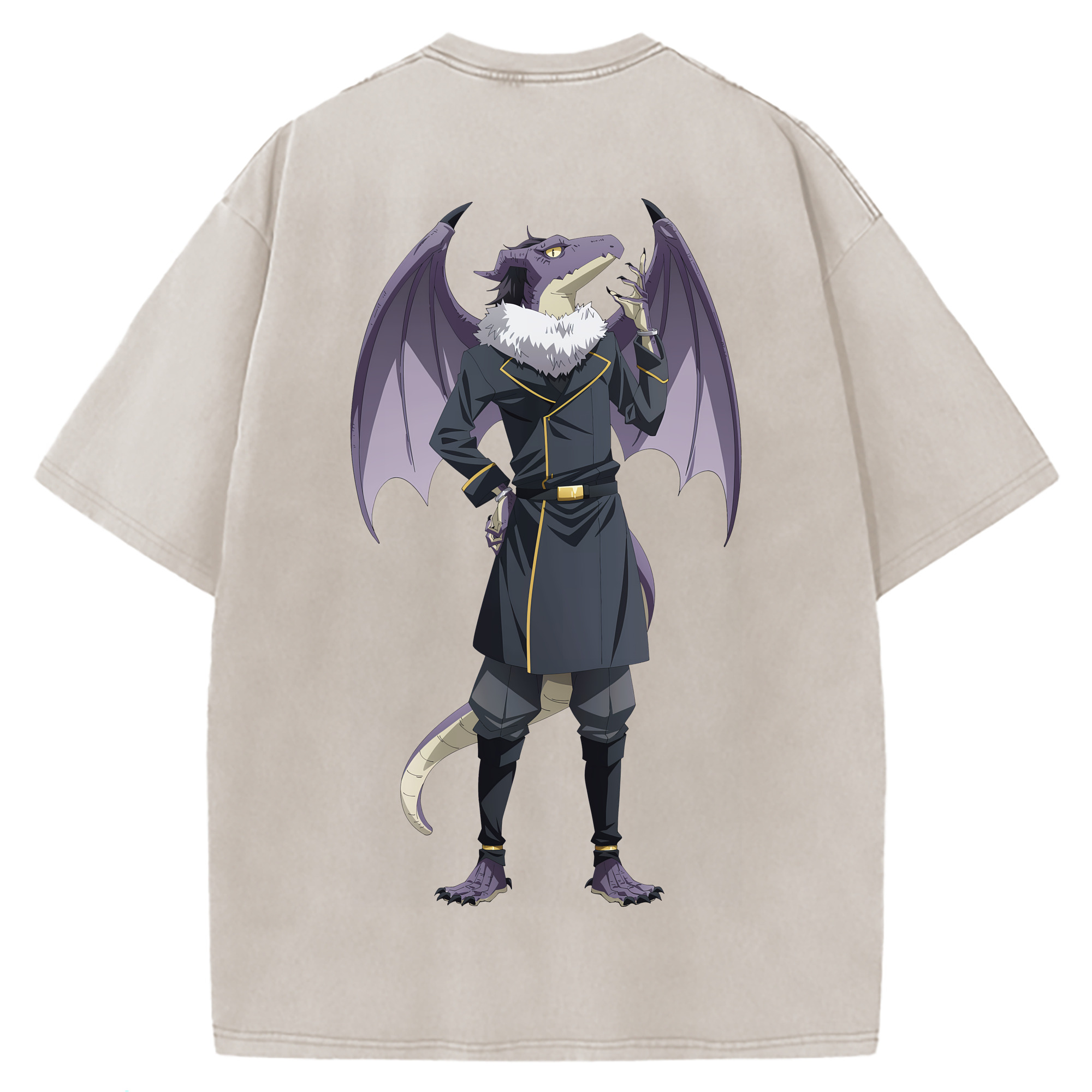 （画像用） 転スラ Regarding Reincarnated to Slime 綿100% ヴィンテージ風 半袖Tシャツ（背面プリント）