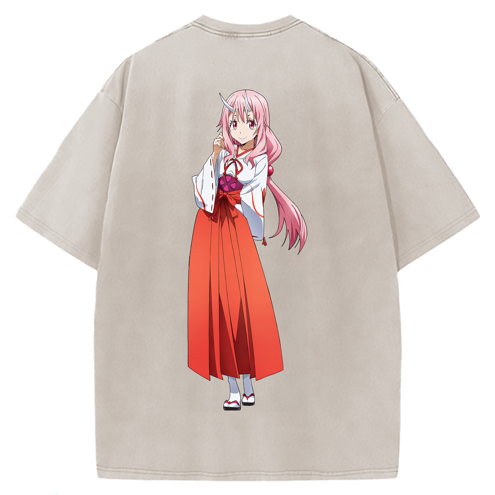 （画像用） 転スラ Regarding Reincarnated to Slime 綿100% ヴィンテージ風 半袖Tシャツ（背面プリント）