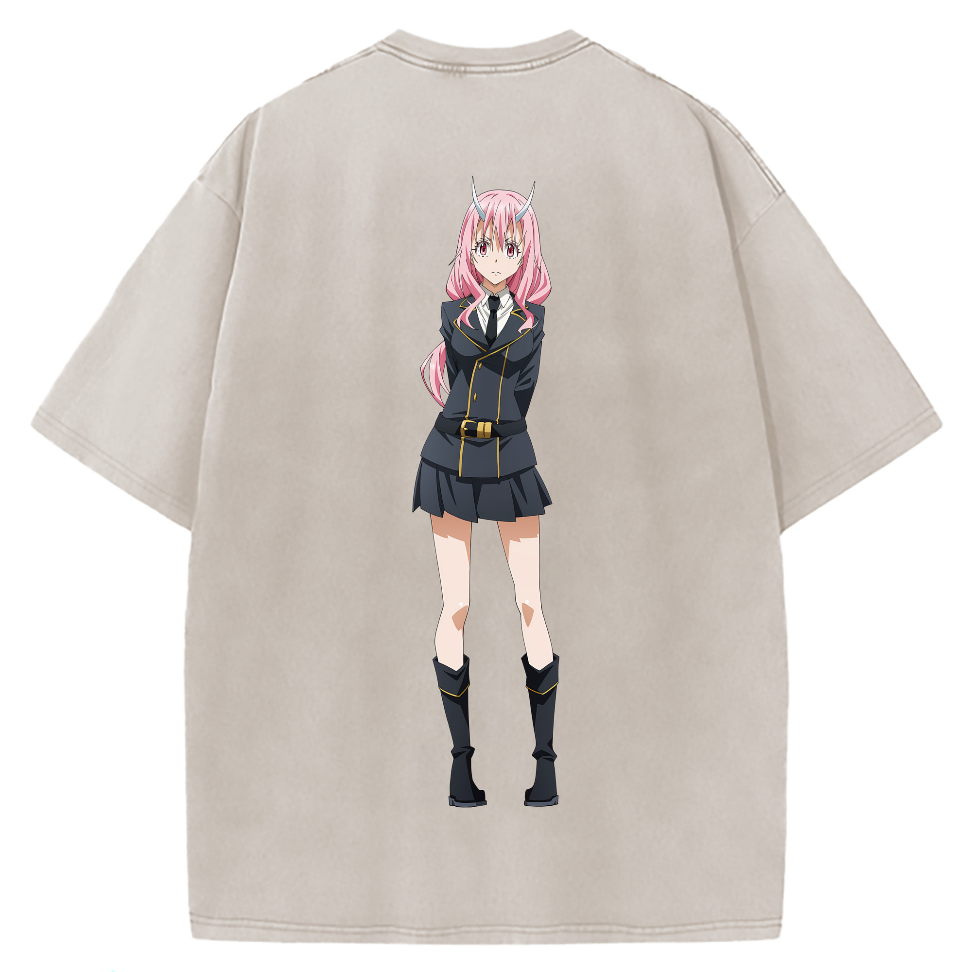 （画像用） 転スラ Regarding Reincarnated to Slime 綿100% ヴィンテージ風 半袖Tシャツ（背面プリント）