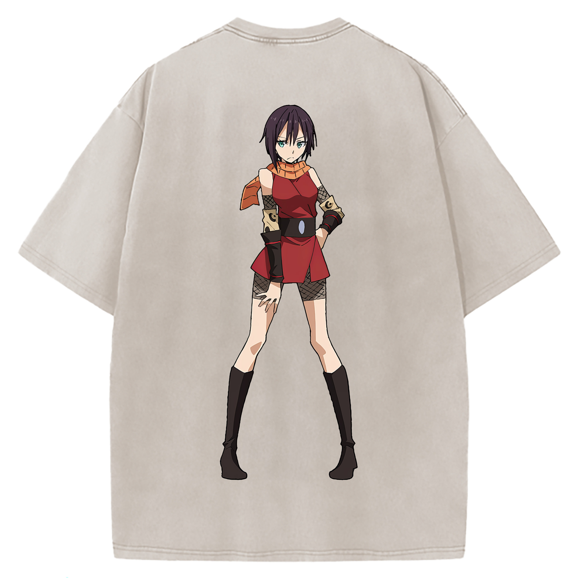 （画像用） 転スラ Regarding Reincarnated to Slime 綿100% ヴィンテージ風 半袖Tシャツ（背面プリント）